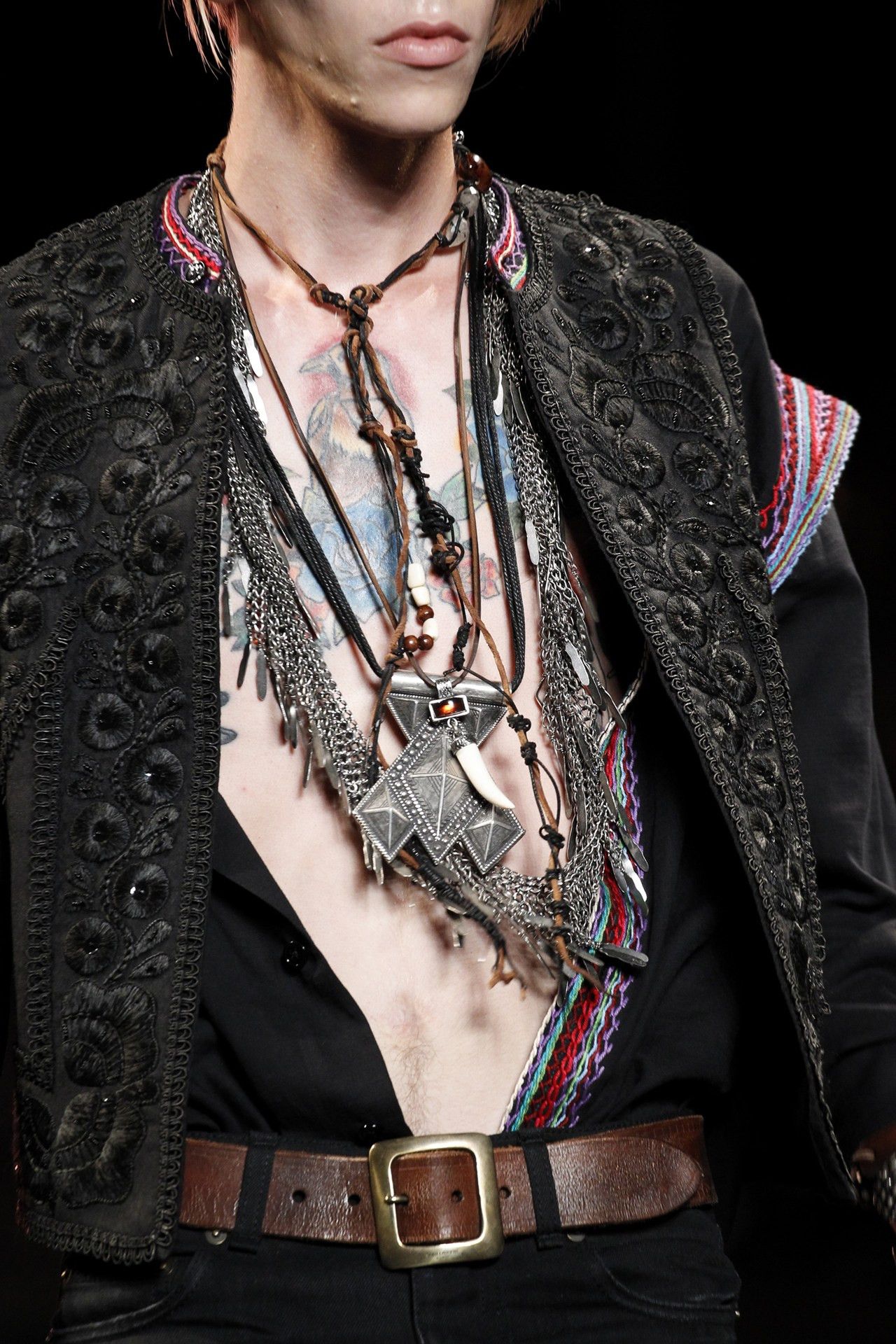 Hedi Slimane × Saint Laurent Paris HOLYGRAIL SS15 PSYCH ROCK FEATHER CHAIN SILVER NECKLACE Size ONE SIZE - 11 Thumbnail