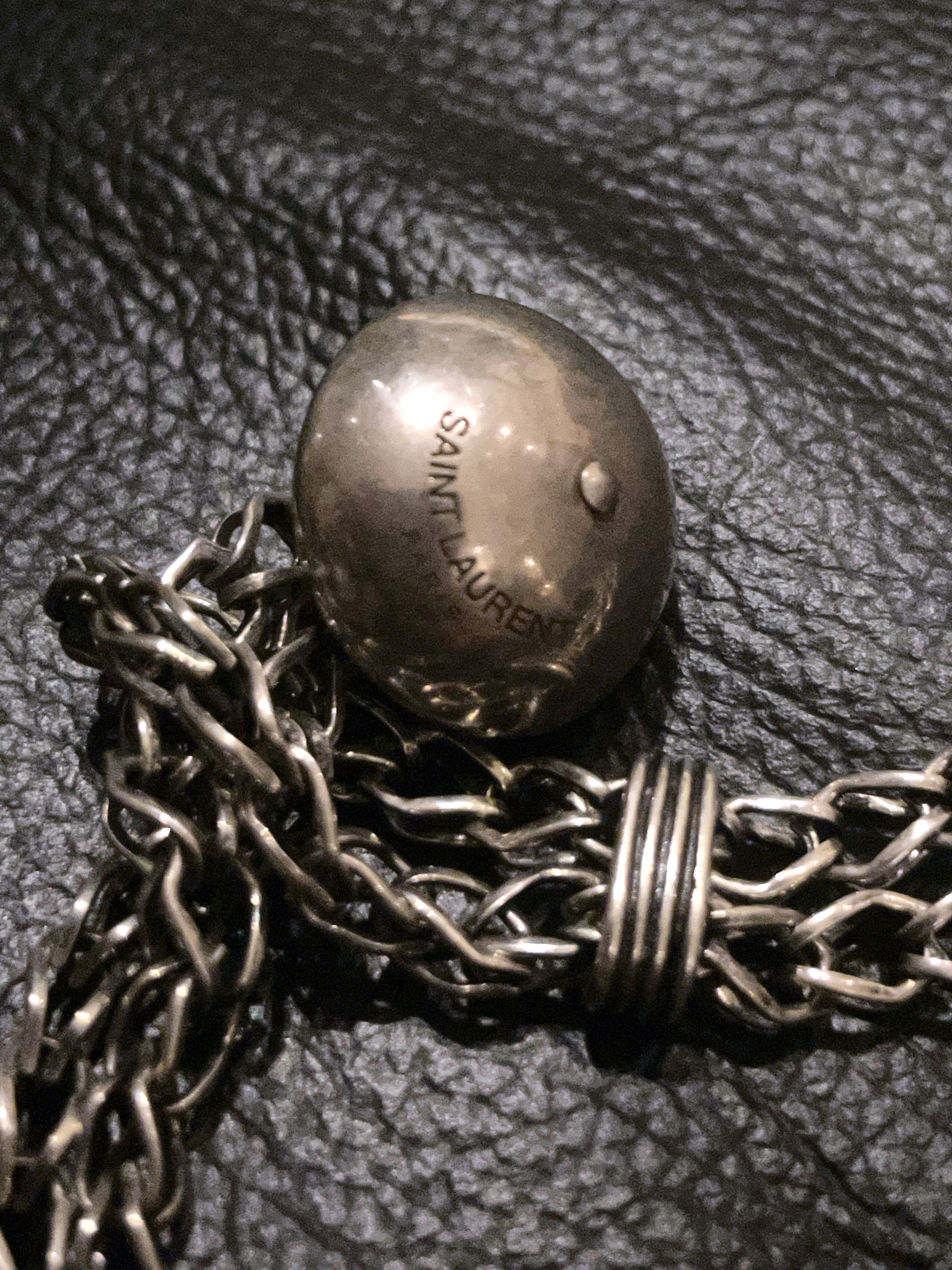 Hedi Slimane × Saint Laurent Paris HOLYGRAIL SS15 PSYCH ROCK FEATHER CHAIN SILVER NECKLACE Size ONE SIZE - 5 Thumbnail