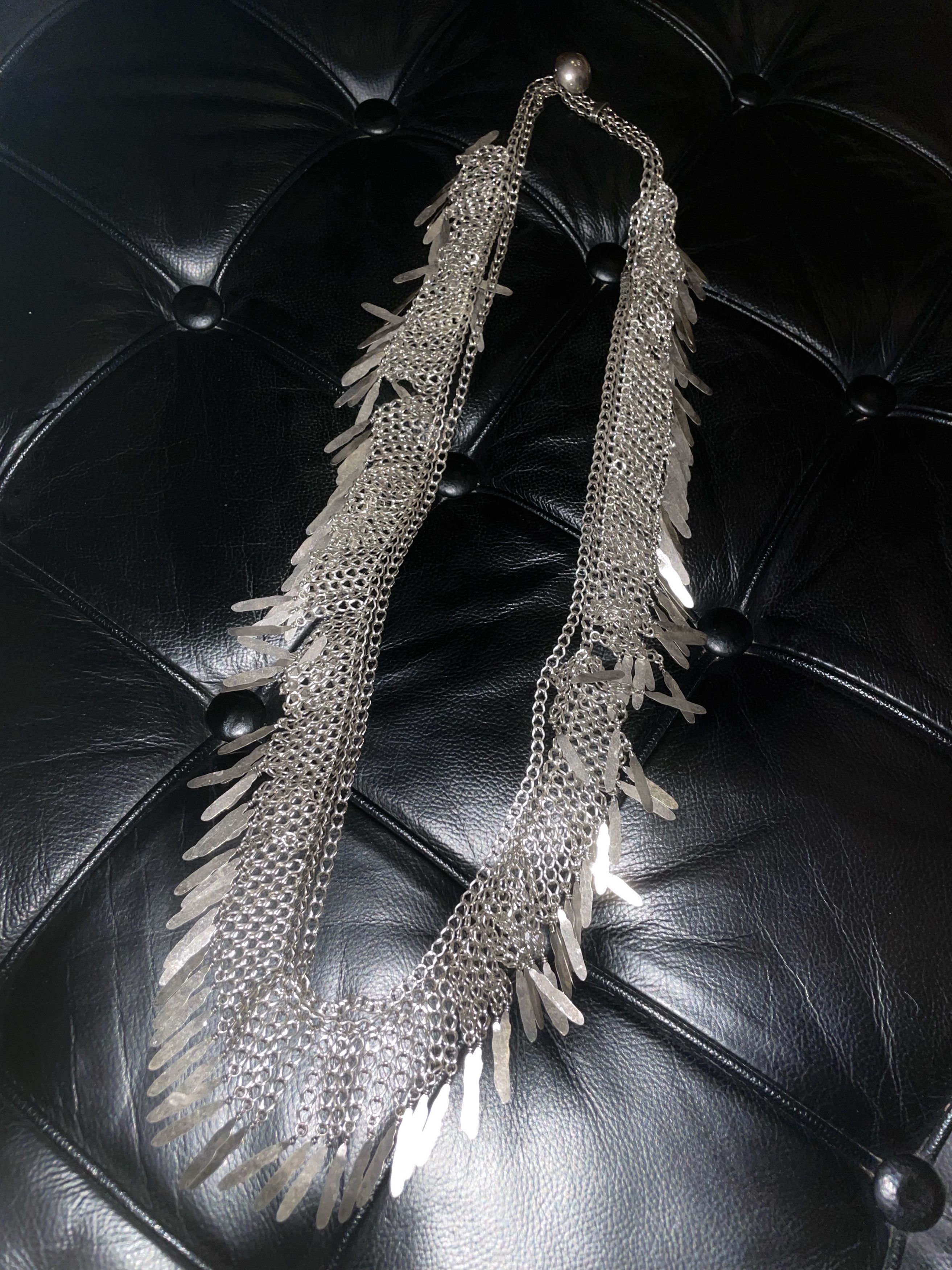 Hedi Slimane × Saint Laurent Paris HOLYGRAIL SS15 PSYCH ROCK FEATHER CHAIN SILVER NECKLACE Size ONE SIZE - 3 Thumbnail