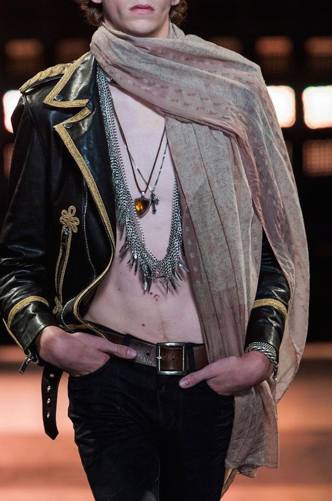 Hedi Slimane × Saint Laurent Paris HOLYGRAIL SS15 PSYCH ROCK FEATHER CHAIN SILVER NECKLACE Size ONE SIZE - 12 Thumbnail
