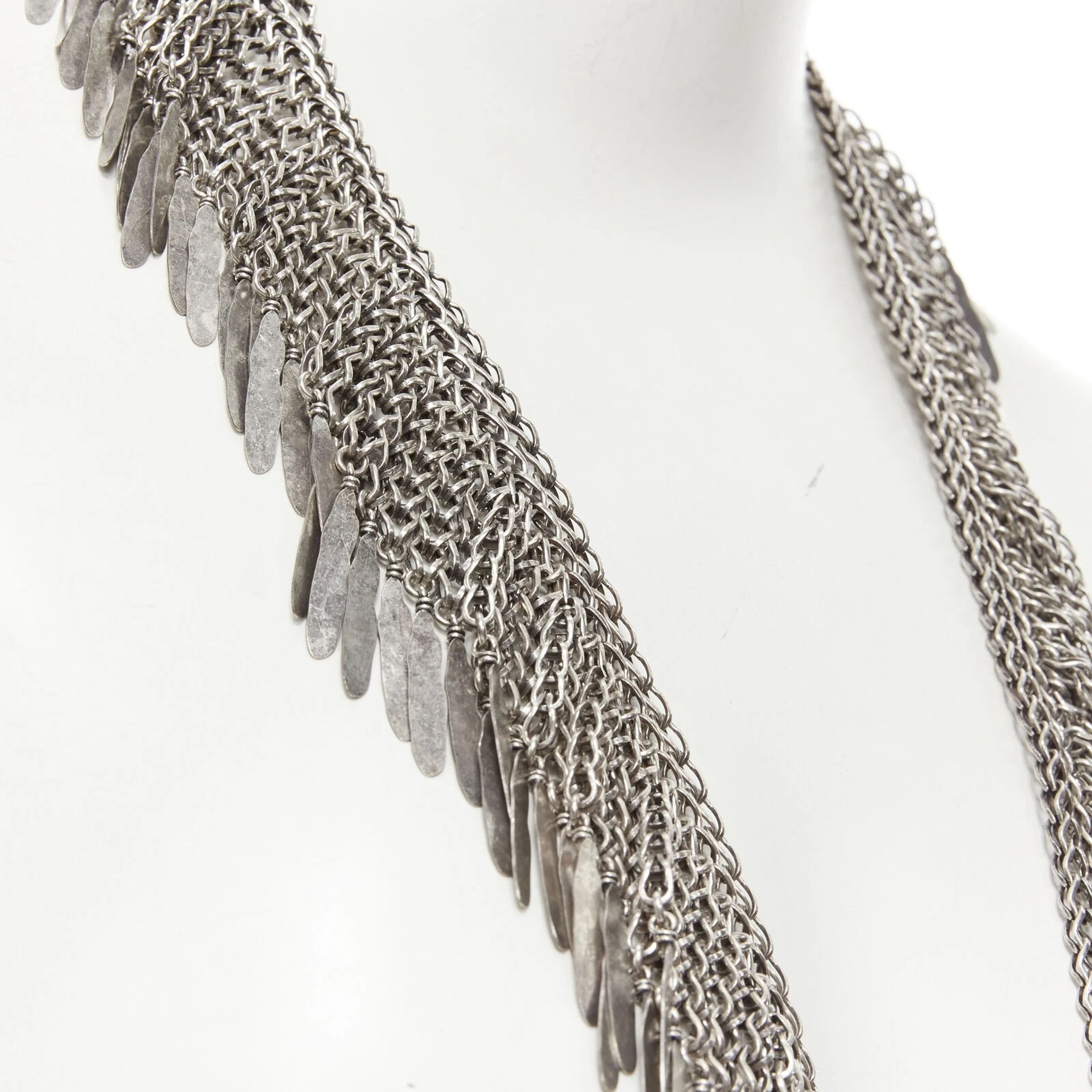 Hedi Slimane × Saint Laurent Paris HOLYGRAIL SS15 PSYCH ROCK FEATHER CHAIN SILVER NECKLACE Size ONE SIZE - 7 Thumbnail