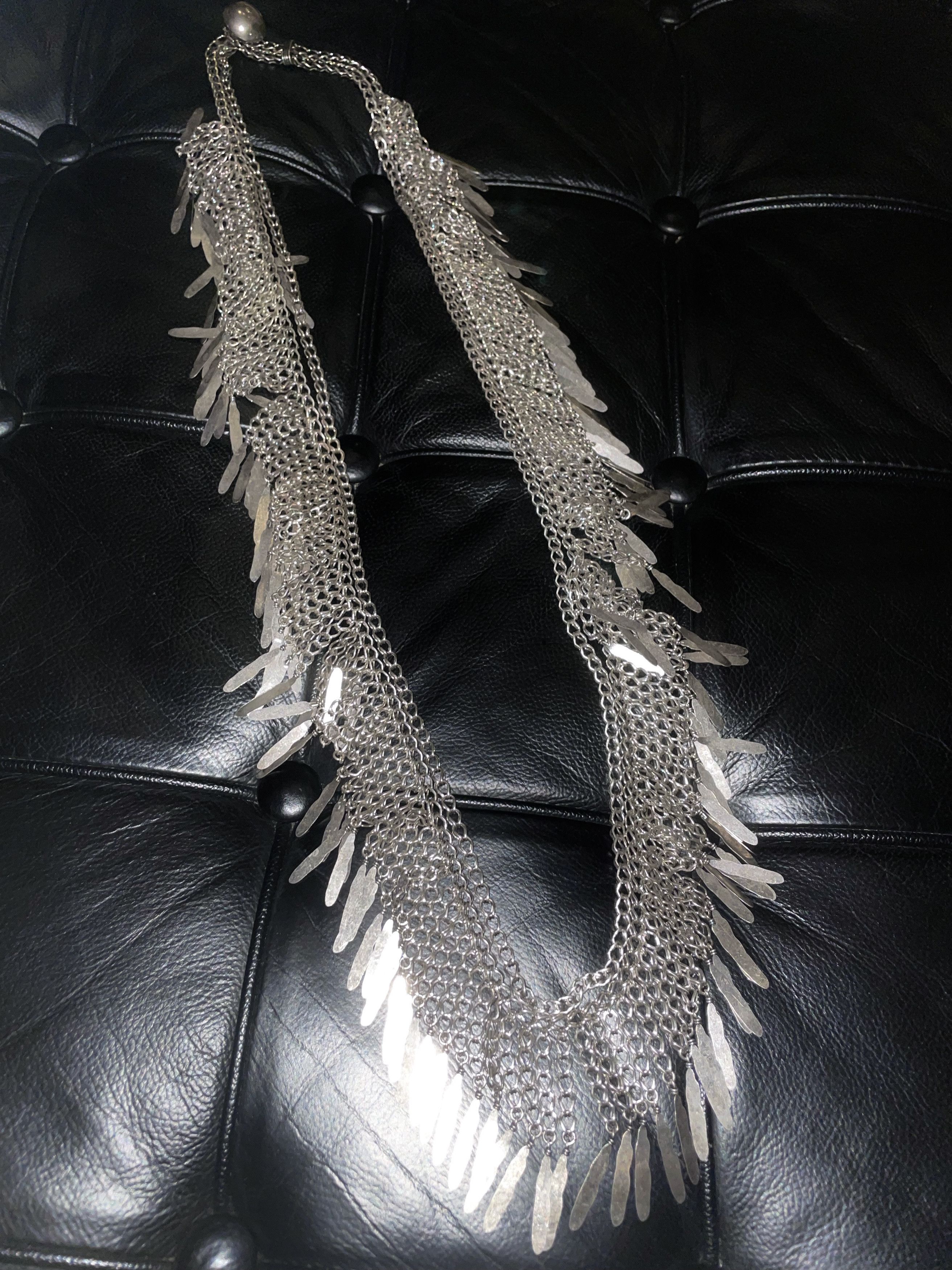 Hedi Slimane × Saint Laurent Paris HOLYGRAIL SS15 PSYCH ROCK FEATHER CHAIN SILVER NECKLACE Size ONE SIZE - 2 Thumbnail
