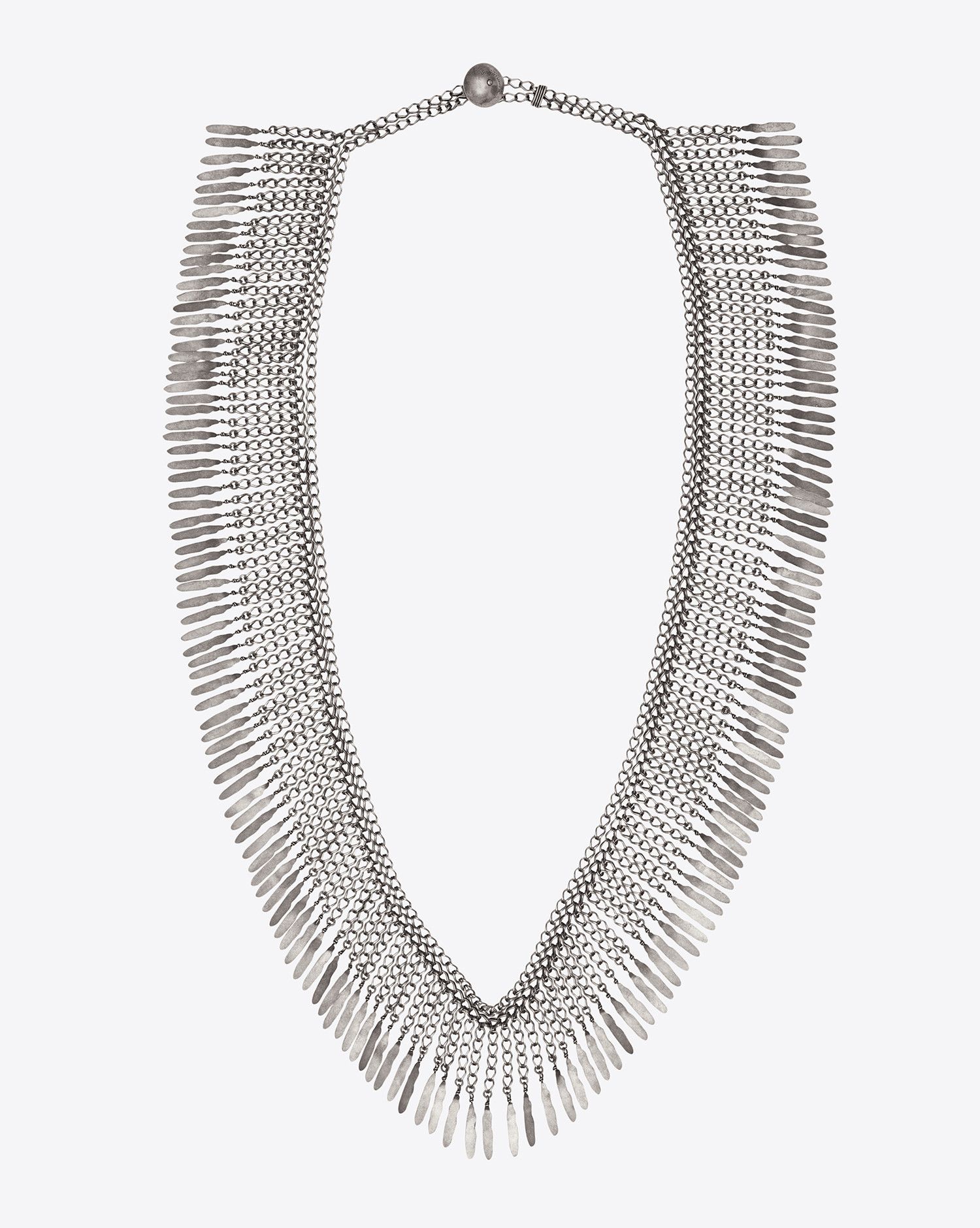 Hedi Slimane × Saint Laurent Paris HOLYGRAIL SS15 PSYCH ROCK FEATHER CHAIN SILVER NECKLACE Size ONE SIZE - 1 Thumbnail