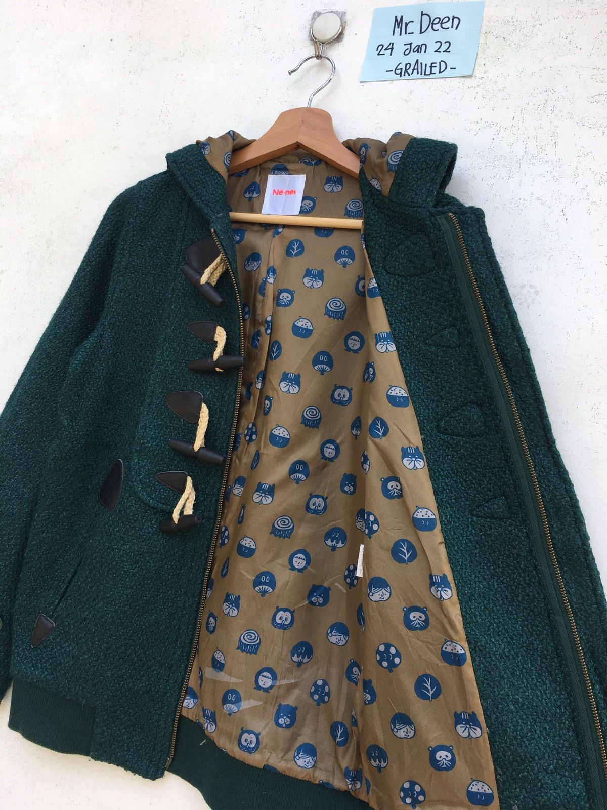 image of Ne Net By Issey Miyake Wool Jacket in Green, Men's (Size Medium)