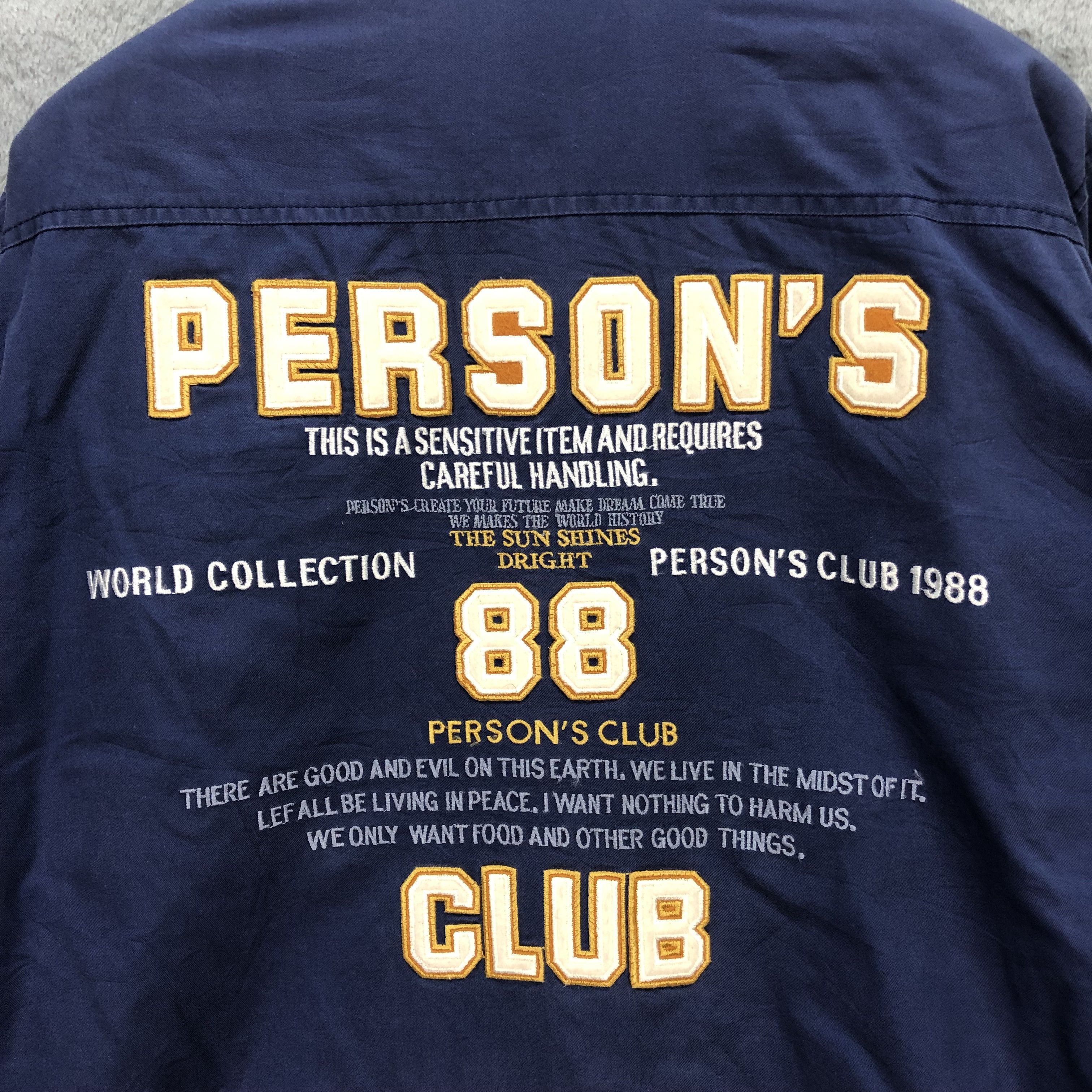 PERSON'S VINTAGE PERSON'S CLUB BIG LOGO CASUAL JACKET #5766-206 Size US M / EU 48-50 / 2 - 2 Thumbnail