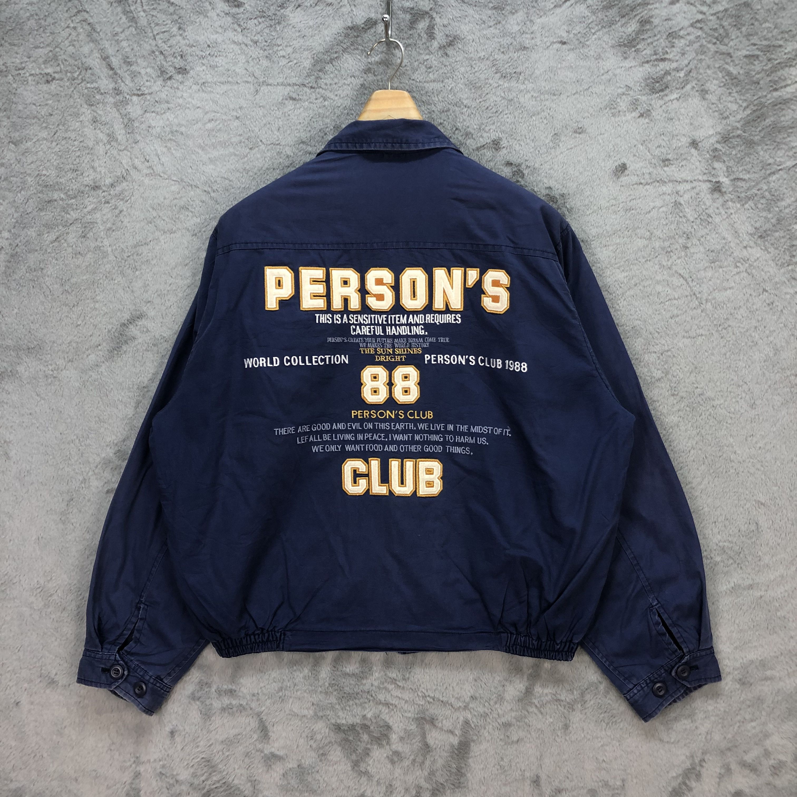image of Persons x Vintage Person's Club Big Logo Casual Jacket 5766-206 in Blue, Men's (Size Medium)