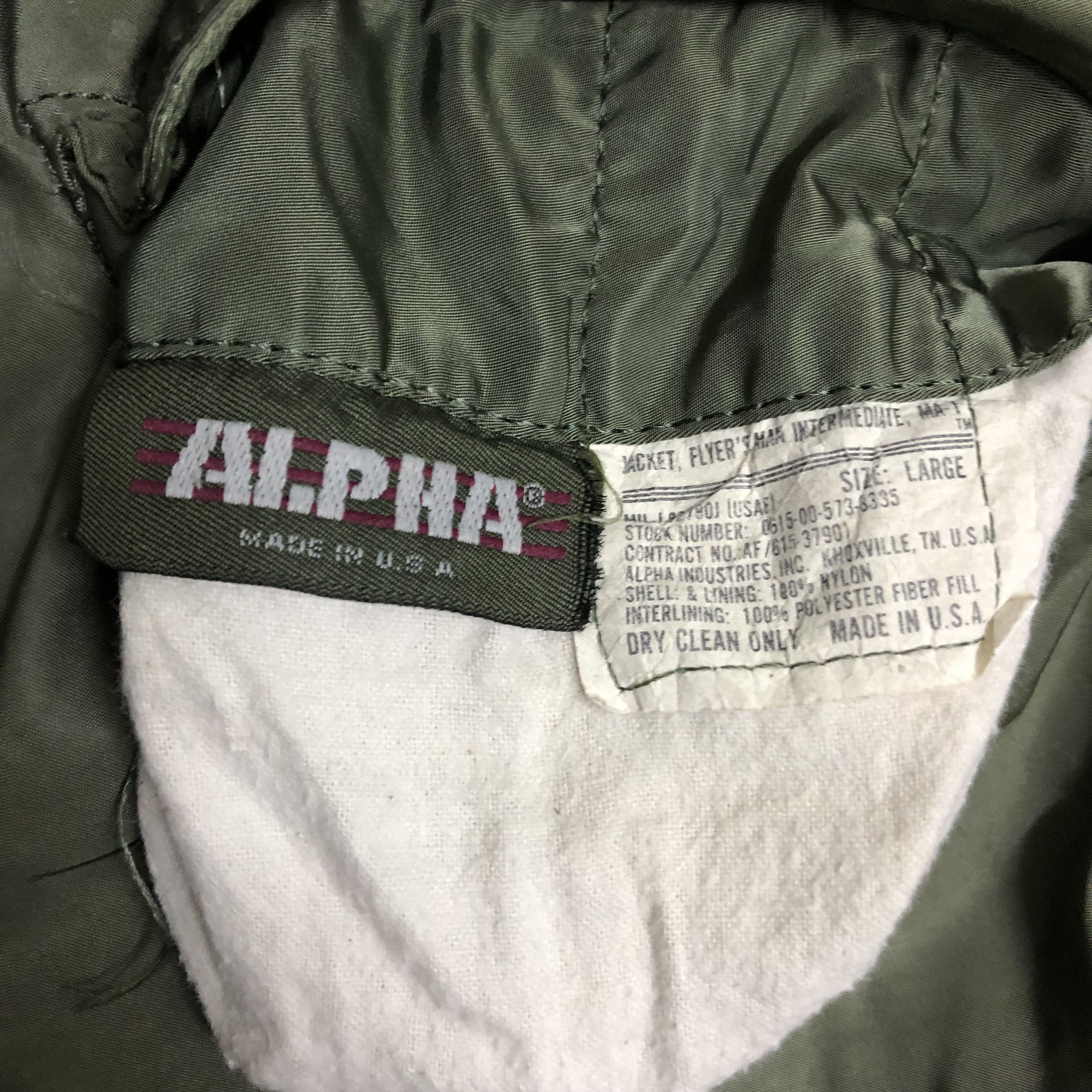 Alpha Industries Vintage ALPHA Made In Usa USAF MA-1 Bomber Jacket #4878-37 Size US L / EU 52-54 / 3 - 16 Thumbnail