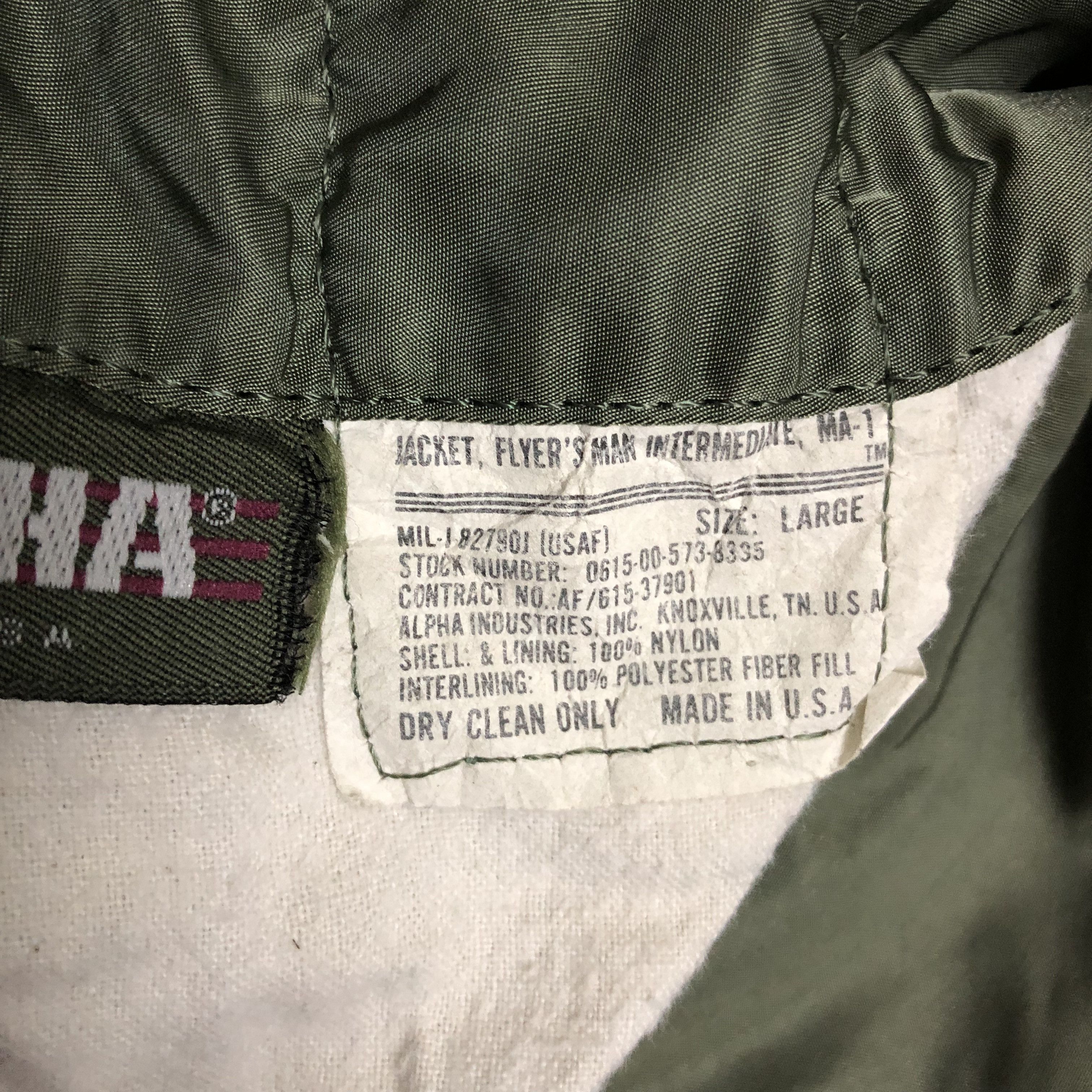 Alpha Industries Vintage ALPHA Made In Usa USAF MA-1 Bomber Jacket #4878-37 Size US L / EU 52-54 / 3 - 17 Thumbnail