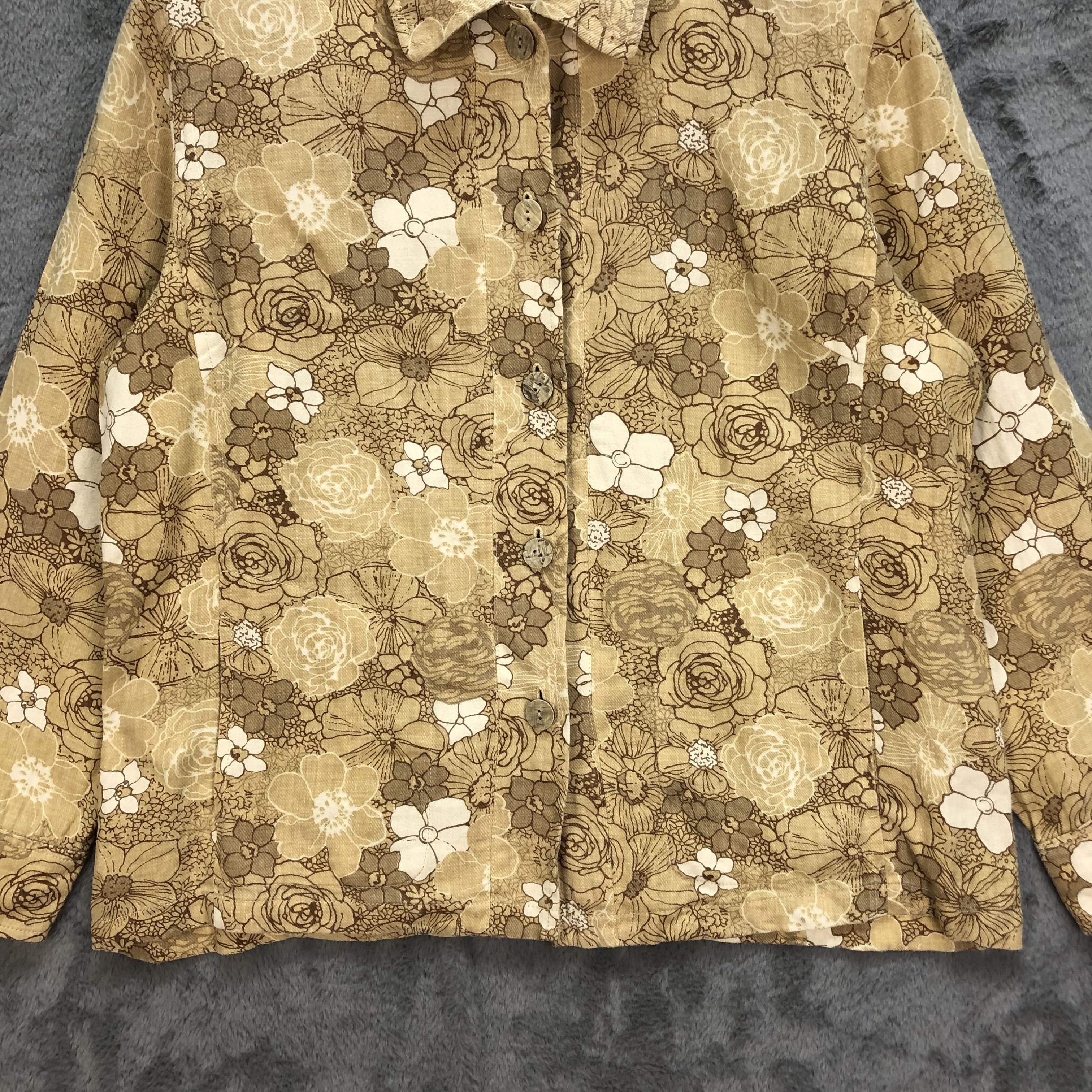 Longchamp LONGCHAMP FLOWERS FULLPRINT SHIRT #6090-44 Size M / US 6-8 / IT 42-44 - 3 Thumbnail