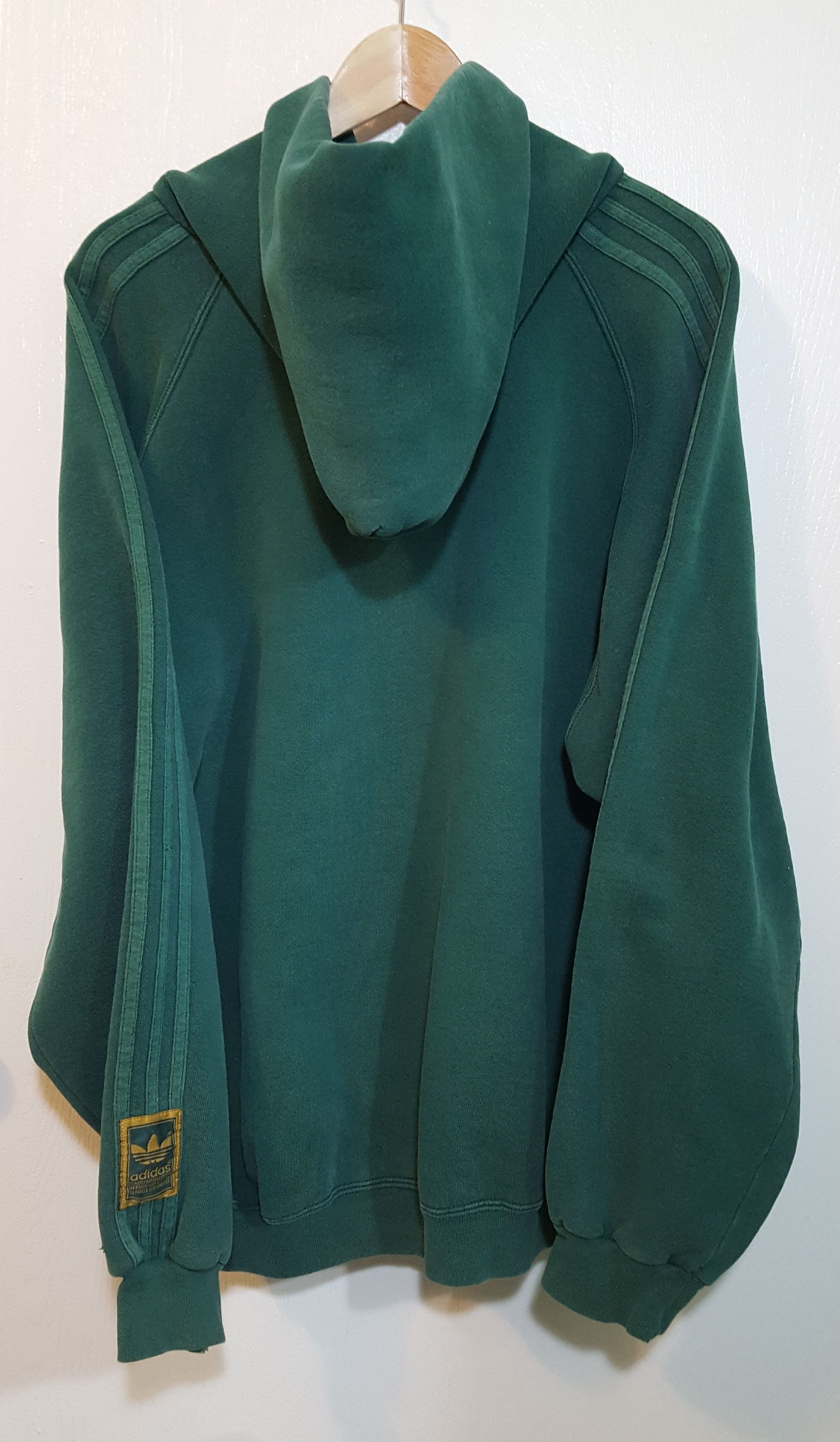 Adidas Vintage Vintage Adidas Dark Green Gold Embroidered Pullover Hoodie Men Sz XL Grailed