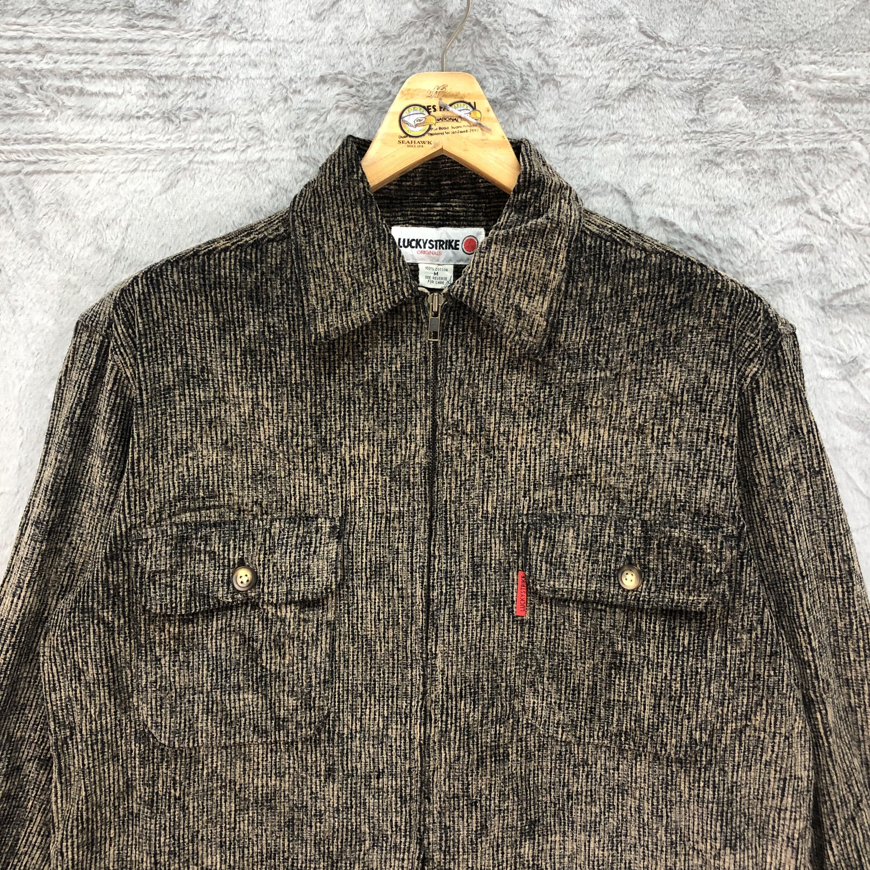 Vintage Vintage Lucky Strike Zipper Work Corduroy Jacket #4631-161 Size US M / EU 48-50 / 2 - 2 Thumbnail