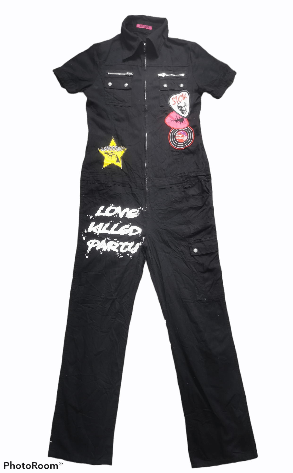 Japanese Brand 💥RARE💥 Japanese Dig-Deep Patchwork Coverall Size 33-37 Size US 37 - 1 Thumbnail