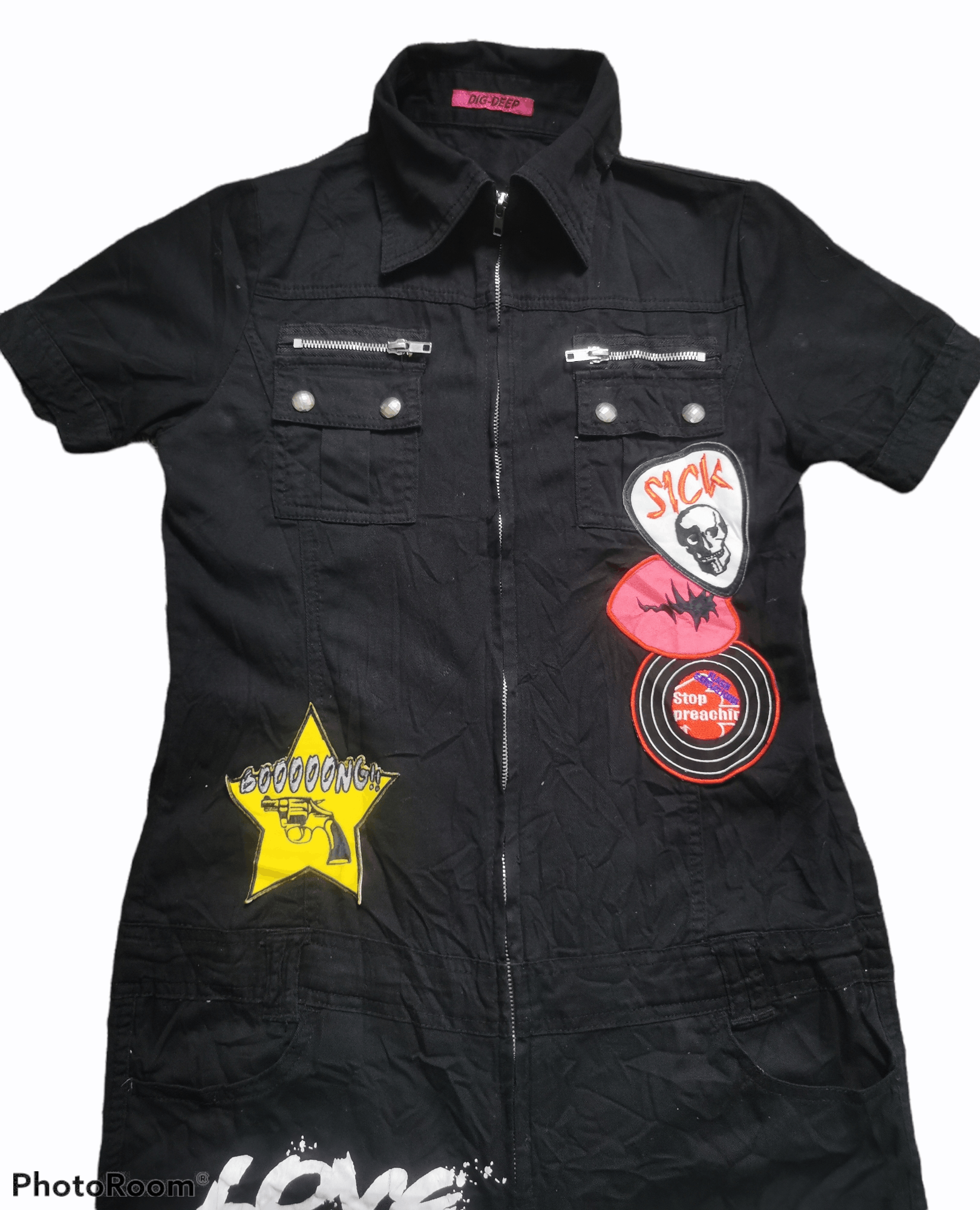 Japanese Brand 💥RARE💥 Japanese Dig-Deep Patchwork Coverall Size 33-37 Size US 37 - 2 Thumbnail