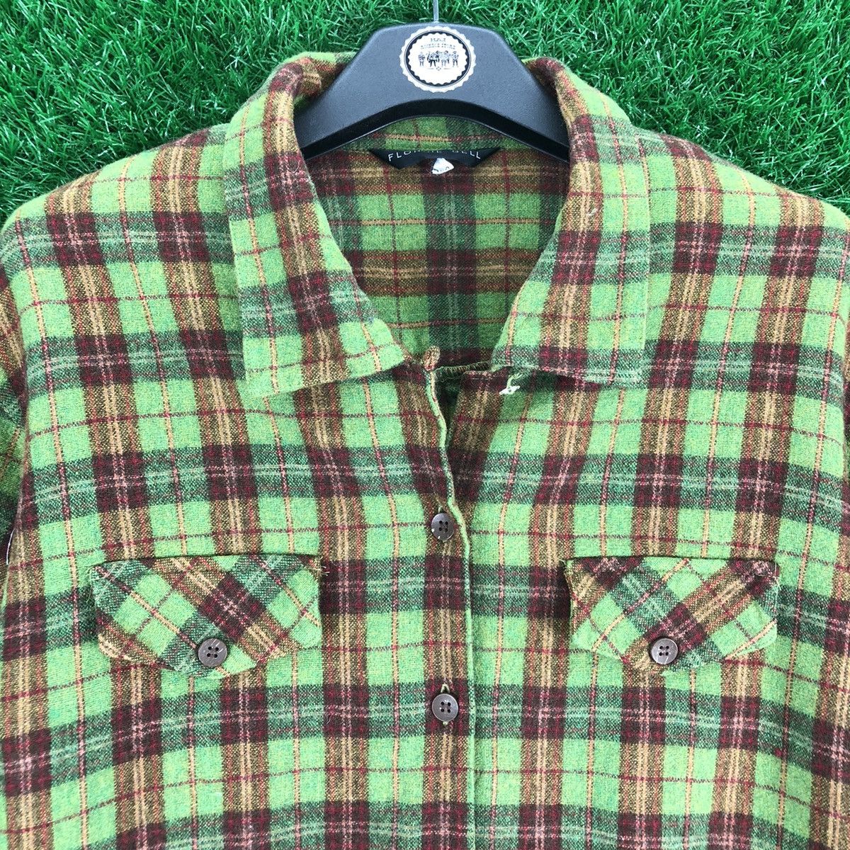 Flannel Vintage 80's Wool Flannel Tartan Check by Florrie Bell Size US M / EU 48-50 / 2 - 7 Thumbnail