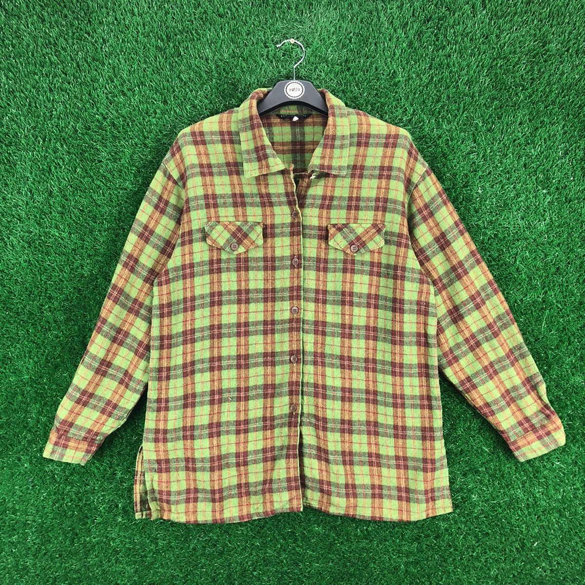 Flannel Vintage 80's Wool Flannel Tartan Check by Florrie Bell Size US M / EU 48-50 / 2 - 1 Thumbnail