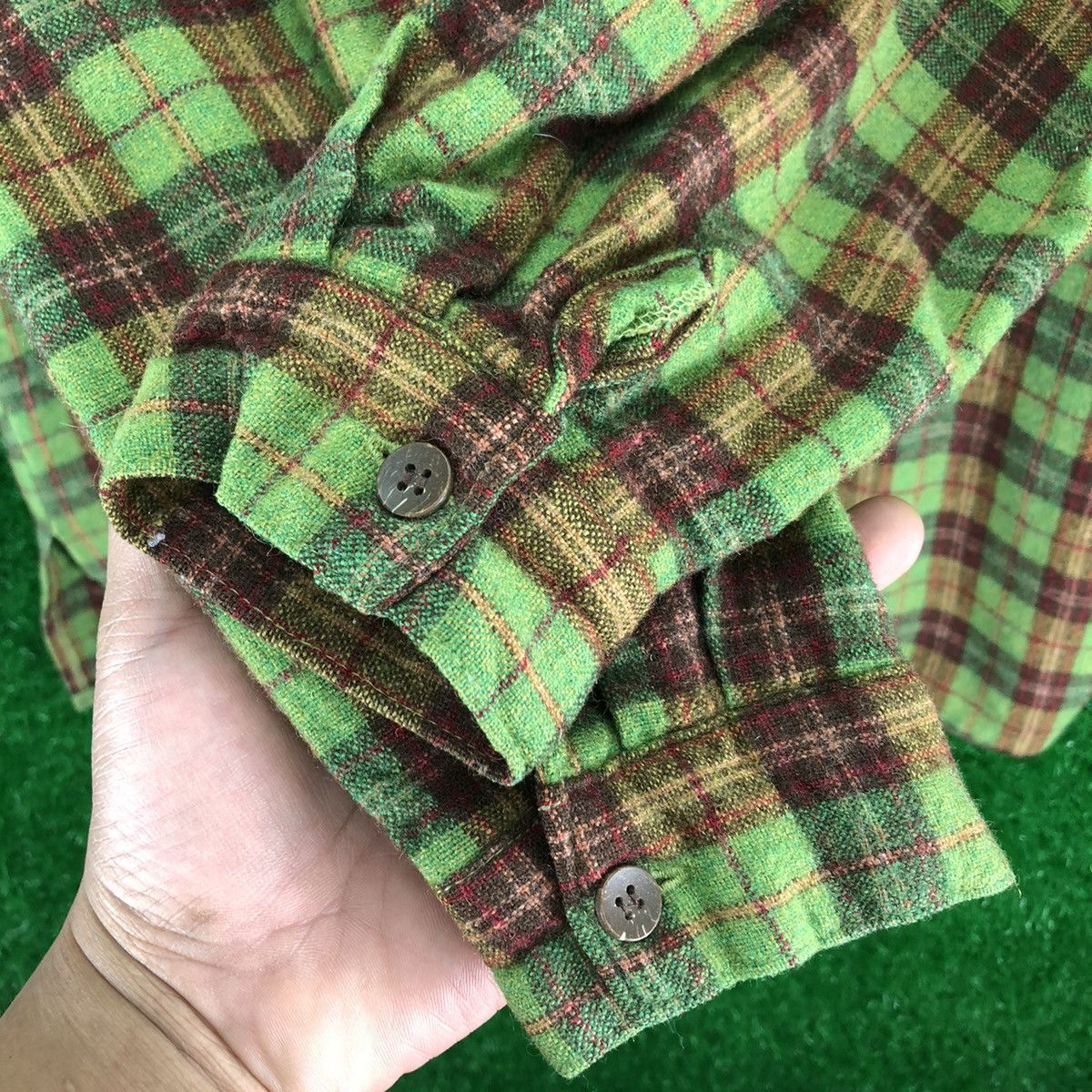 Flannel Vintage 80's Wool Flannel Tartan Check by Florrie Bell Size US M / EU 48-50 / 2 - 11 Thumbnail