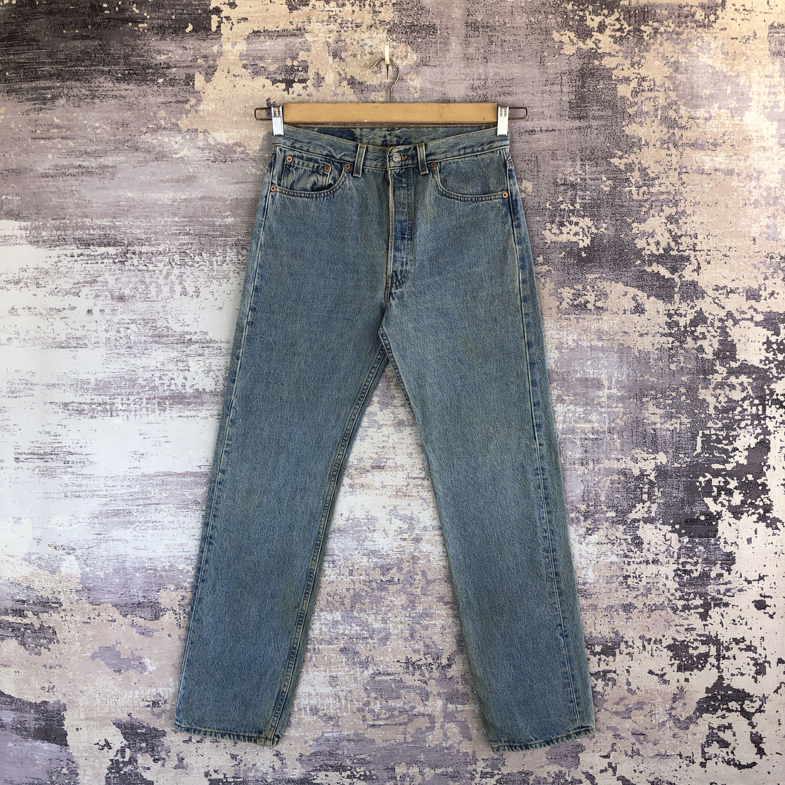 Levi's × Vintage Vintage 90s Levis 501 Sun Faded Jeans Levi's Stonewash Denim Size US 30 / EU 46 - 1 Thumbnail