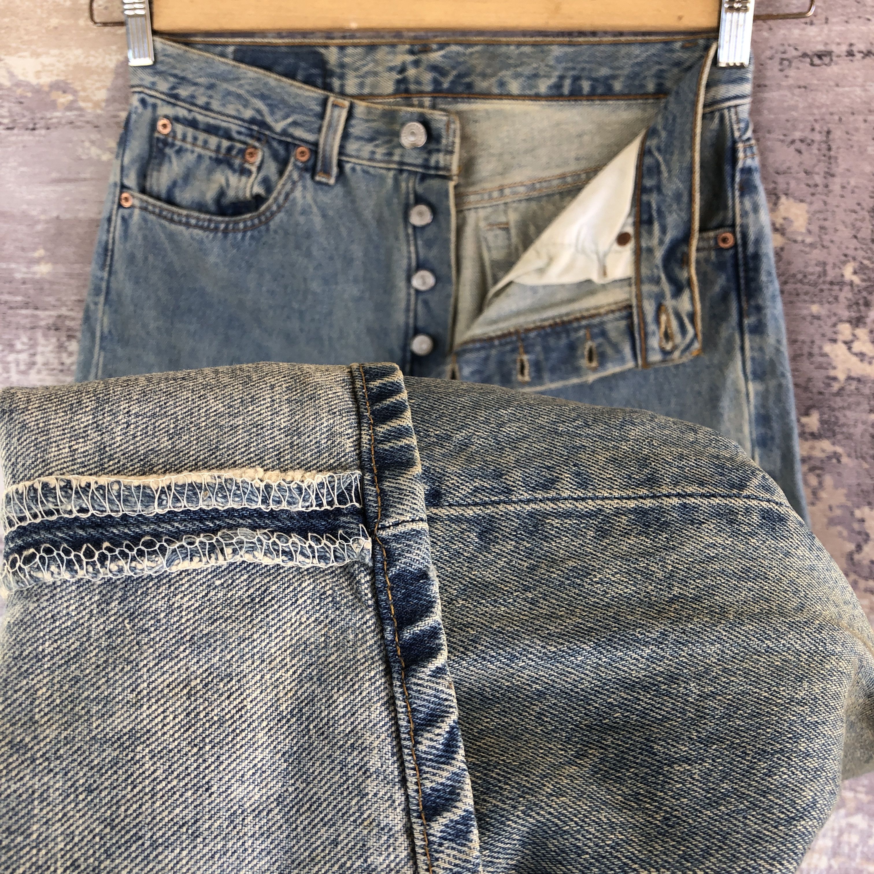 Levi's × Vintage Vintage 90s Levis 501 Sun Faded Jeans Levi's Stonewash Denim Size US 30 / EU 46 - 8 Thumbnail