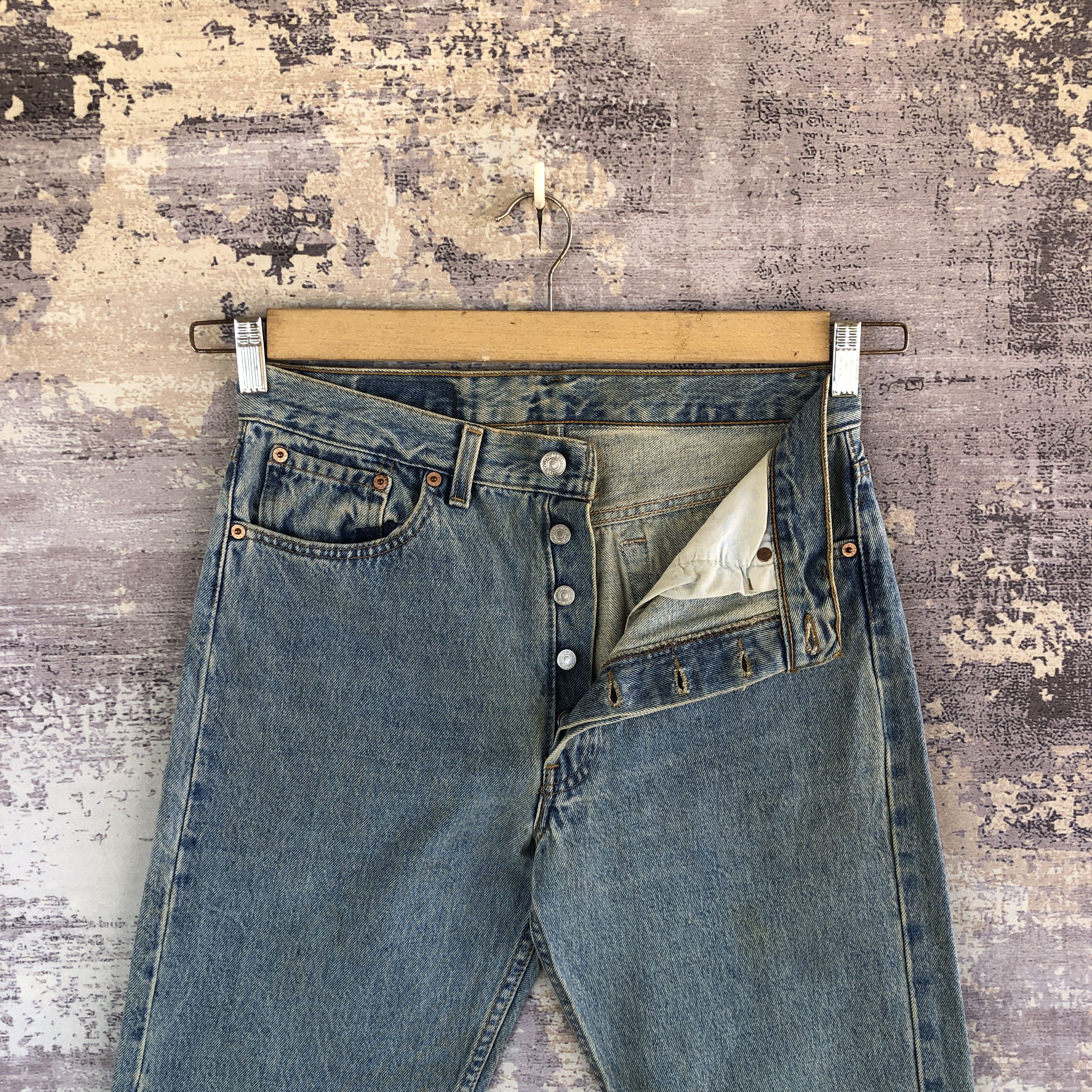 Levi's × Vintage Vintage 90s Levis 501 Sun Faded Jeans Levi's Stonewash Denim Size US 30 / EU 46 - 6 Thumbnail