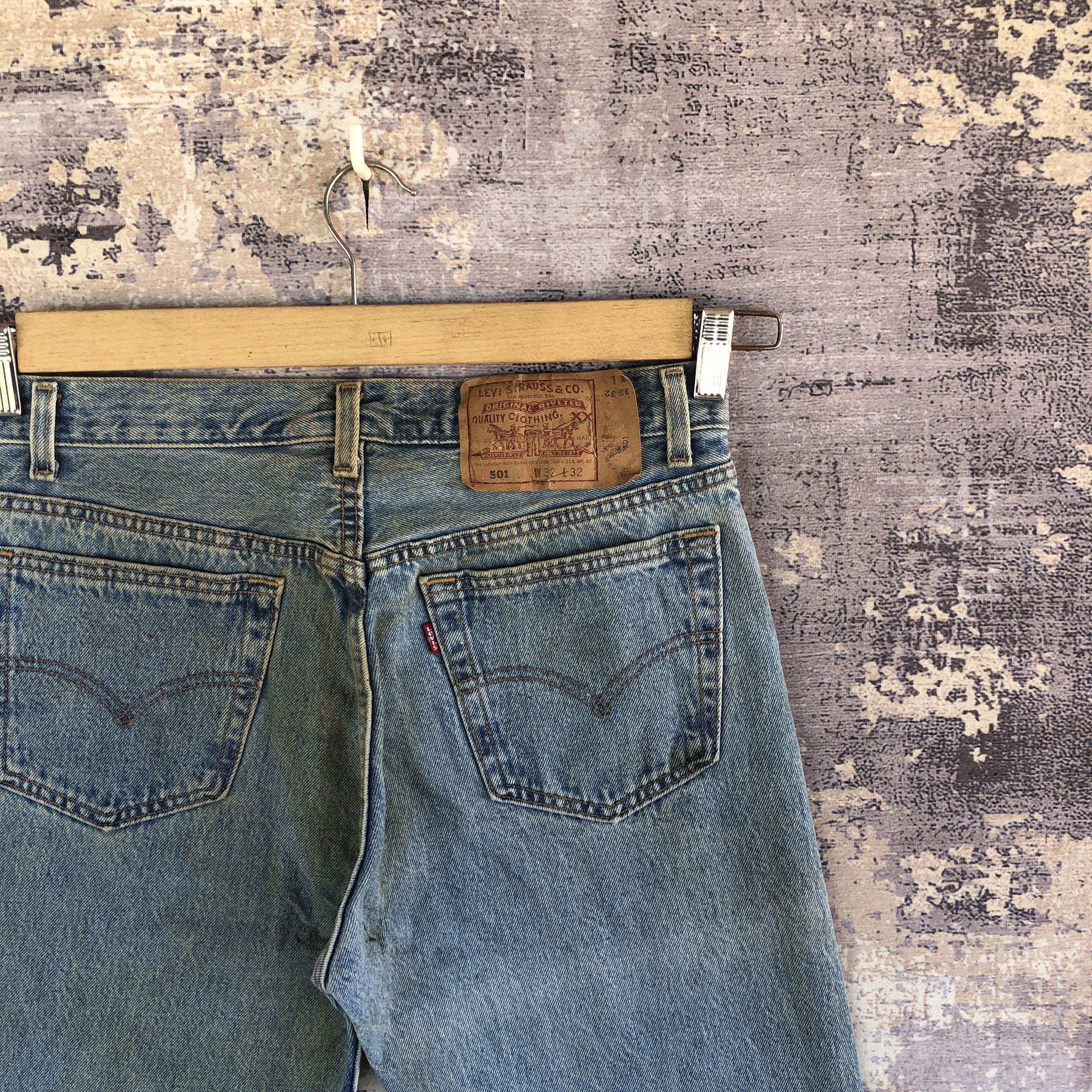 Levi's × Vintage Vintage 90s Levis 501 Sun Faded Jeans Levi's Stonewash Denim Size US 30 / EU 46 - 5 Thumbnail