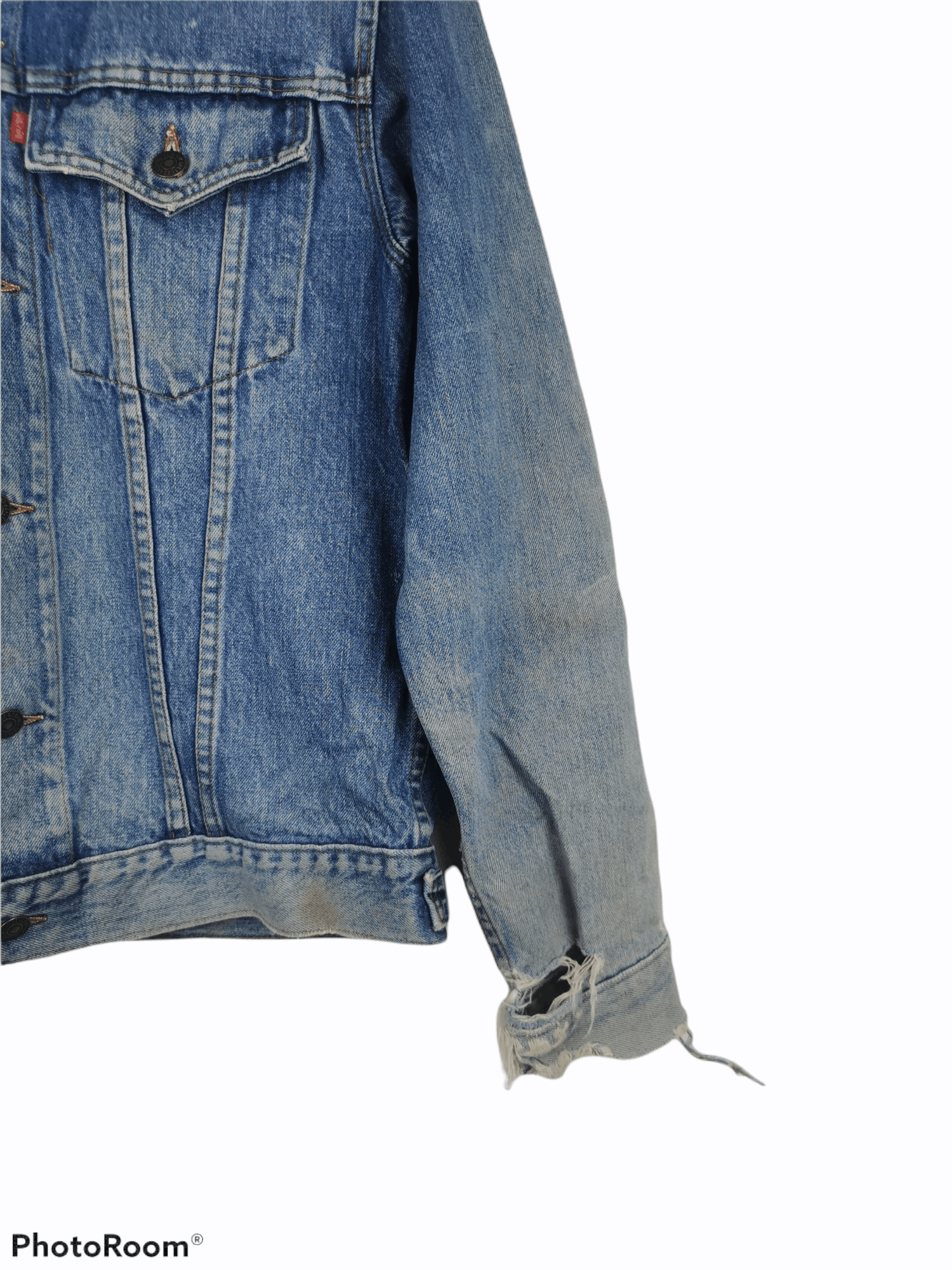 Levi's × Vintage True Vintage Levi's 505 Distressed Denim Trucker Jacket Size US M / EU 48-50 / 2 - 5 Thumbnail