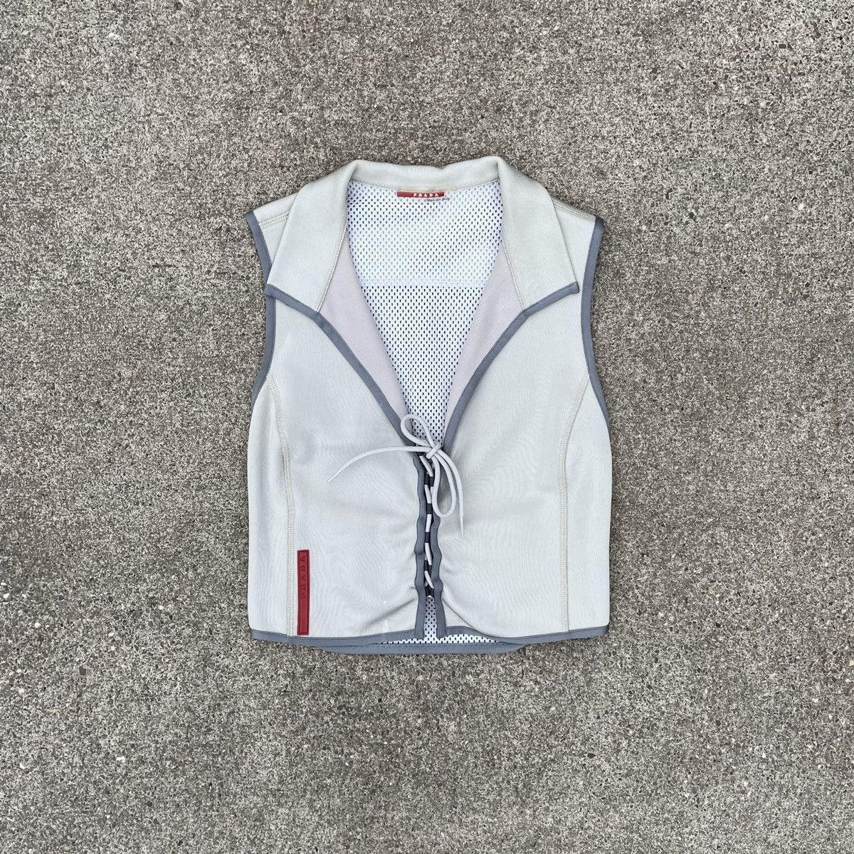 image of Prada Ss99 Linea Rossa Astro Gilet in Grey, Women's (Size Small)