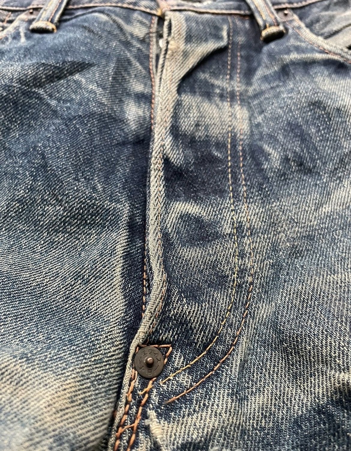 Evisu × Vintage Evisu Vintage Selvedge Aging Distressed Denim Size US 32 / EU 48 - 23 Thumbnail