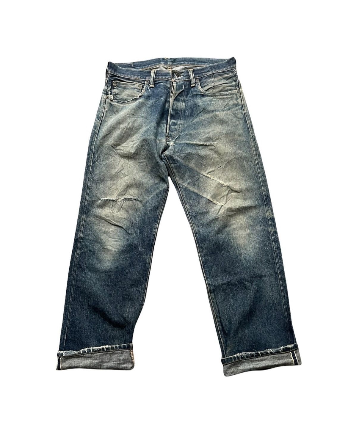 Evisu × Vintage Evisu Vintage Selvedge Aging Distressed Denim Size US 32 / EU 48 - 2 Thumbnail
