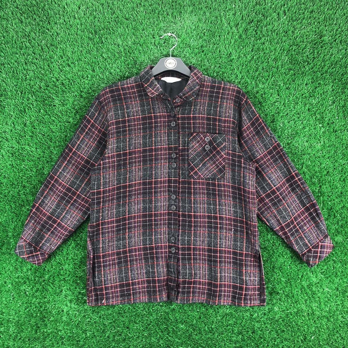 image of 90's Women Flannel Single Pocket By Attrait (Size Small)