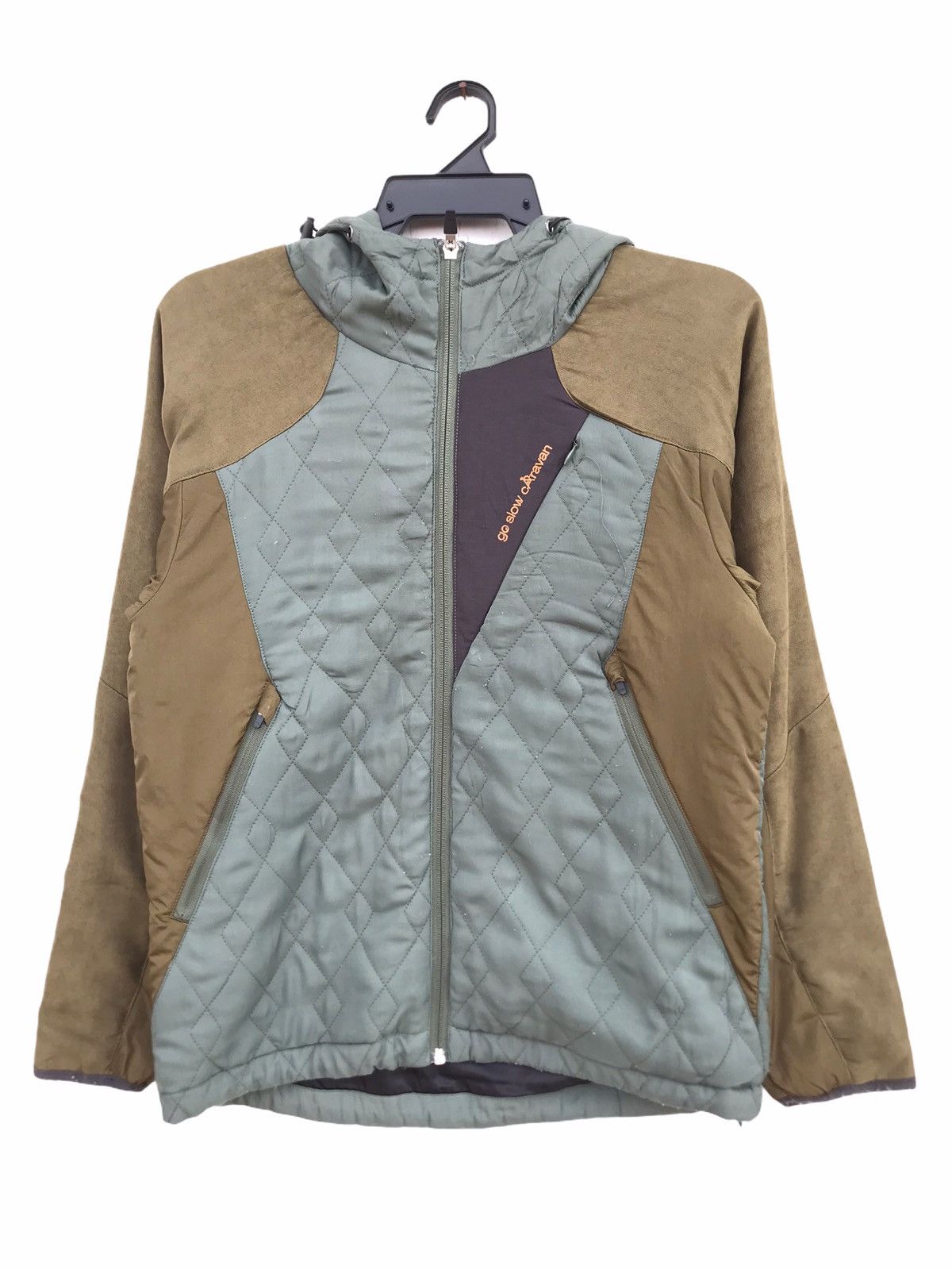 image of Archival Clothing x Go Slow Caravan Steals!! Go Slow Caravan Hoodie Jacket in Green (Size Small)