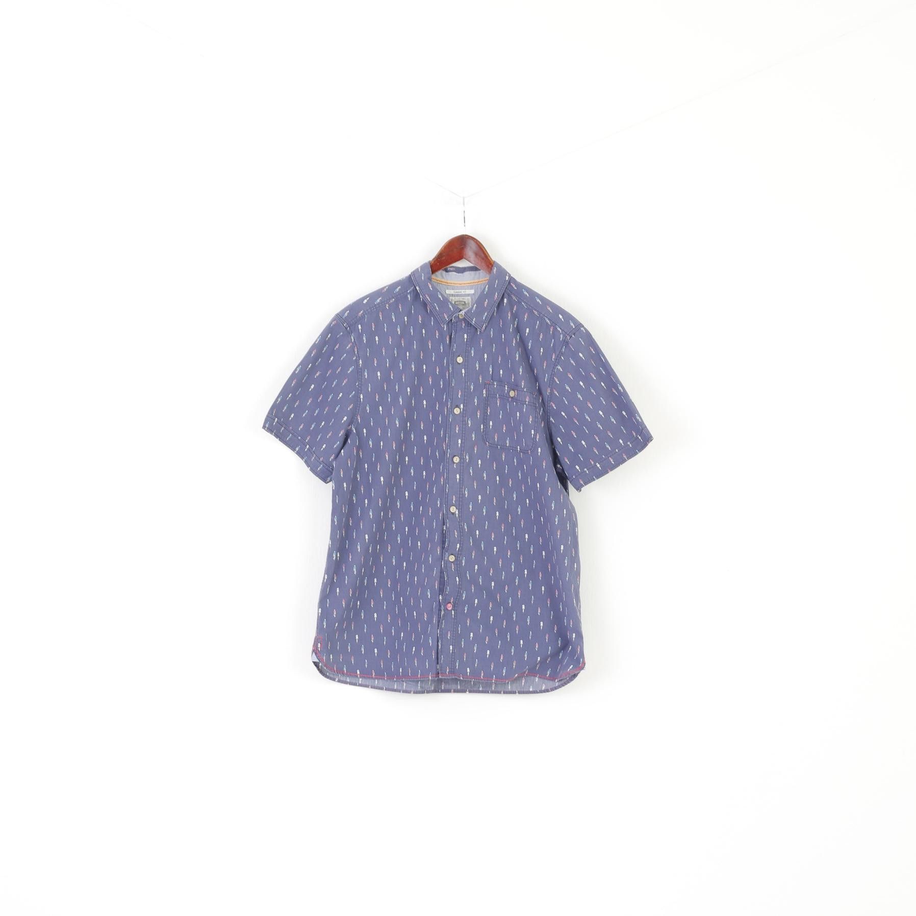 Vintage White Stuff Men L Casual Shirt Navy Bike Pattern 7901 Size US L / EU 52-54 / 3 - 1 Thumbnail