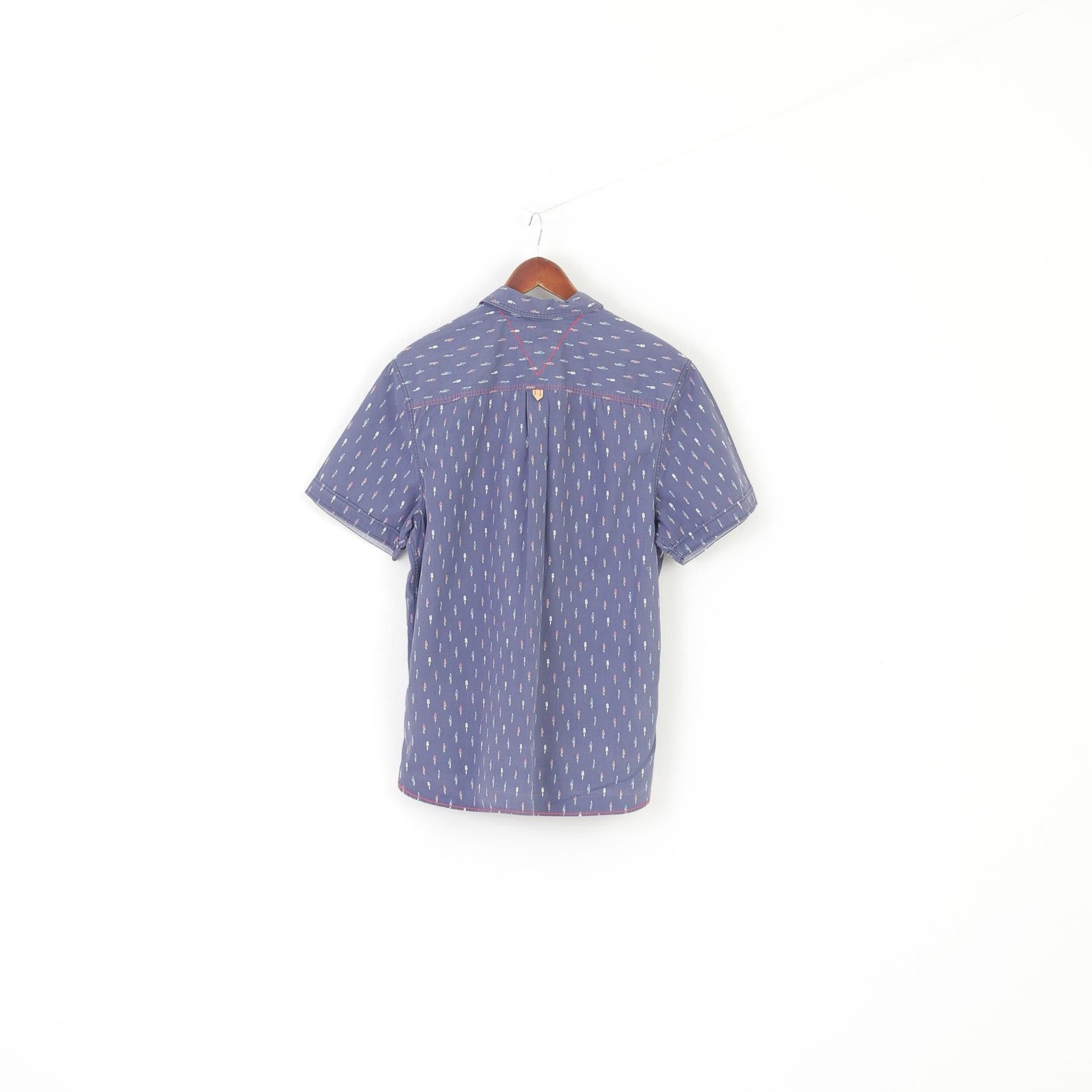 Vintage White Stuff Men L Casual Shirt Navy Bike Pattern 7901 Size US L / EU 52-54 / 3 - 7 Thumbnail