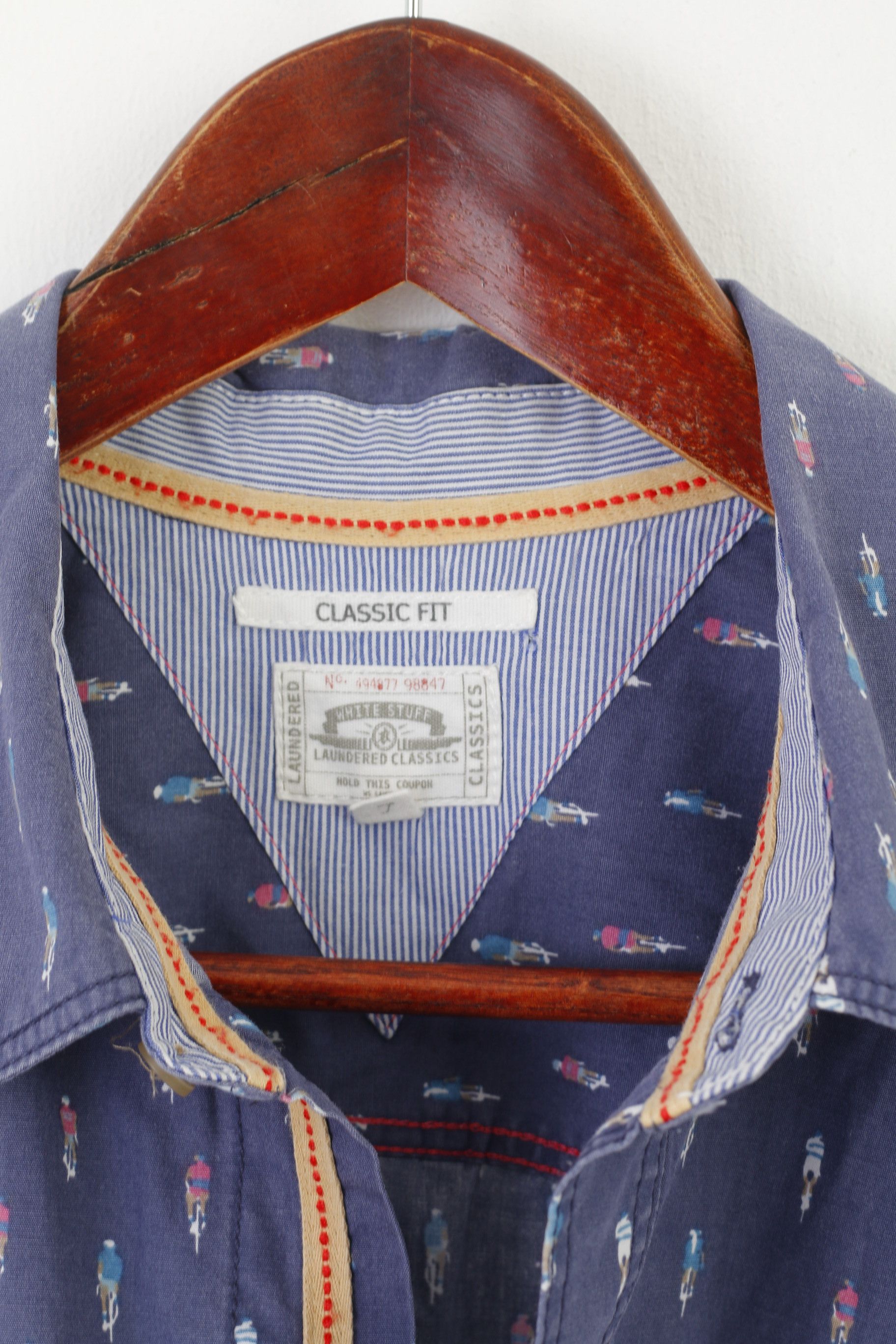 Vintage White Stuff Men L Casual Shirt Navy Bike Pattern 7901 Size US L / EU 52-54 / 3 - 5 Thumbnail