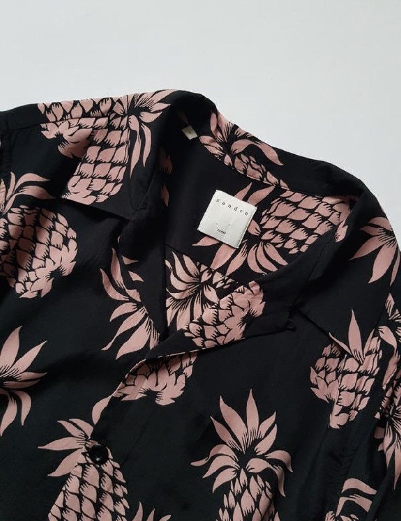Sandro Sandro Paris Pineapple Hawaiian Viscose Camp Collar Shirt f1 Size US S / EU 44-46 / 1 - 4 Thumbnail