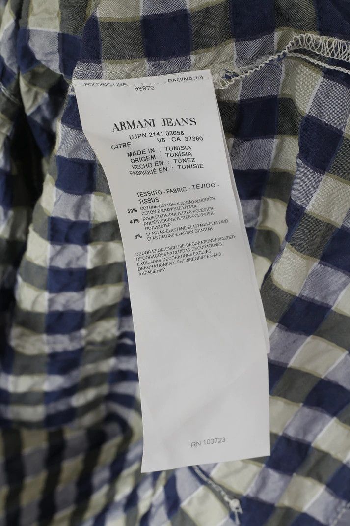 Armani Armani Jeans Men XL (L) Casual Shirt Navy Check Cotton 1195 Size US L / EU 52-54 / 3 - 6 Thumbnail