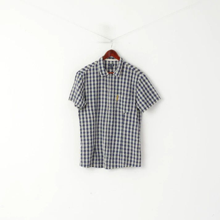 Armani Armani Jeans Men XL (L) Casual Shirt Navy Check Cotton 1195 Size US L / EU 52-54 / 3 - 2 Thumbnail