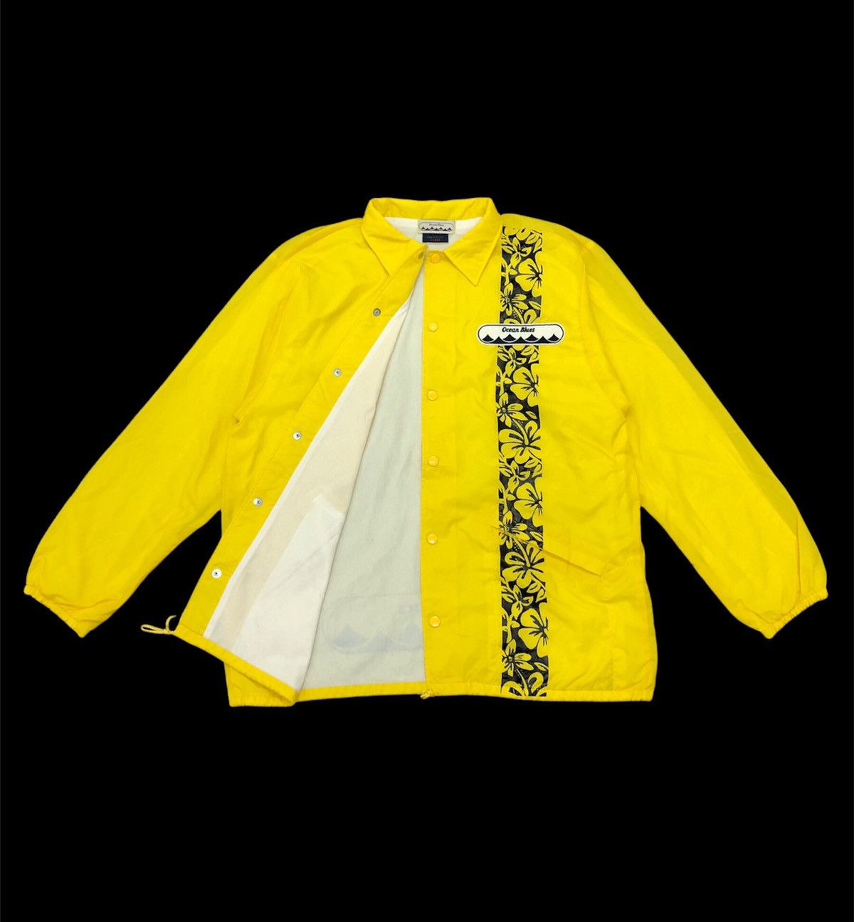 image of Surf Style x Vintage 1990S Vintage Ocean Blues Coach Jacket in Yellow, Men's (Size Medium)