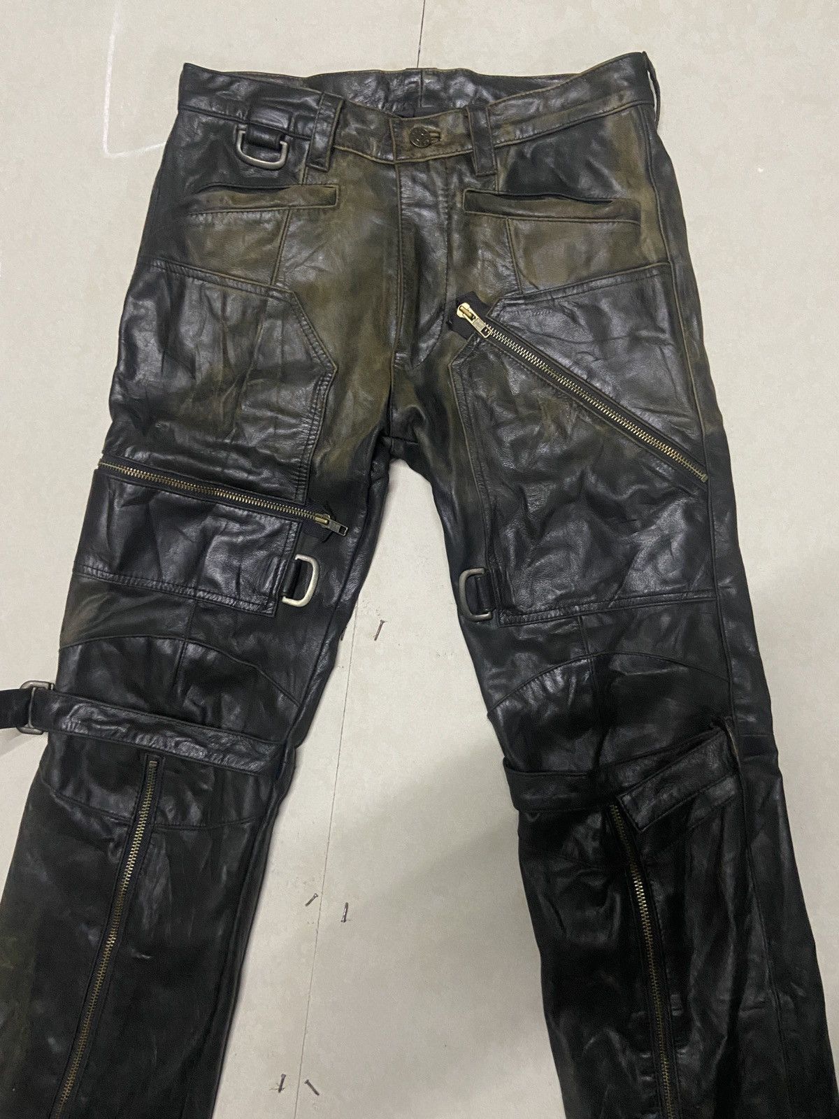 Vintage × Yoshiyuki Konishi RARE Vintage Yoshiyuki Konishi Leather Bondage Pant Size US 29 - 3 Thumbnail
