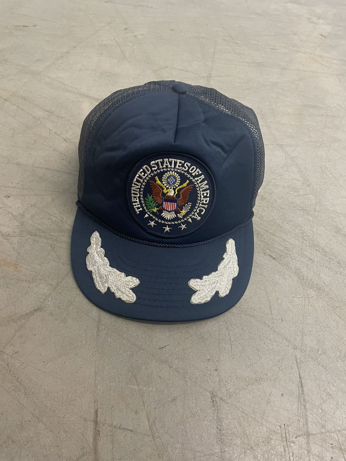 image of Snap Back x Trucker Hat Vintage Usa Snapback Trucker Hat in Blue, Men's