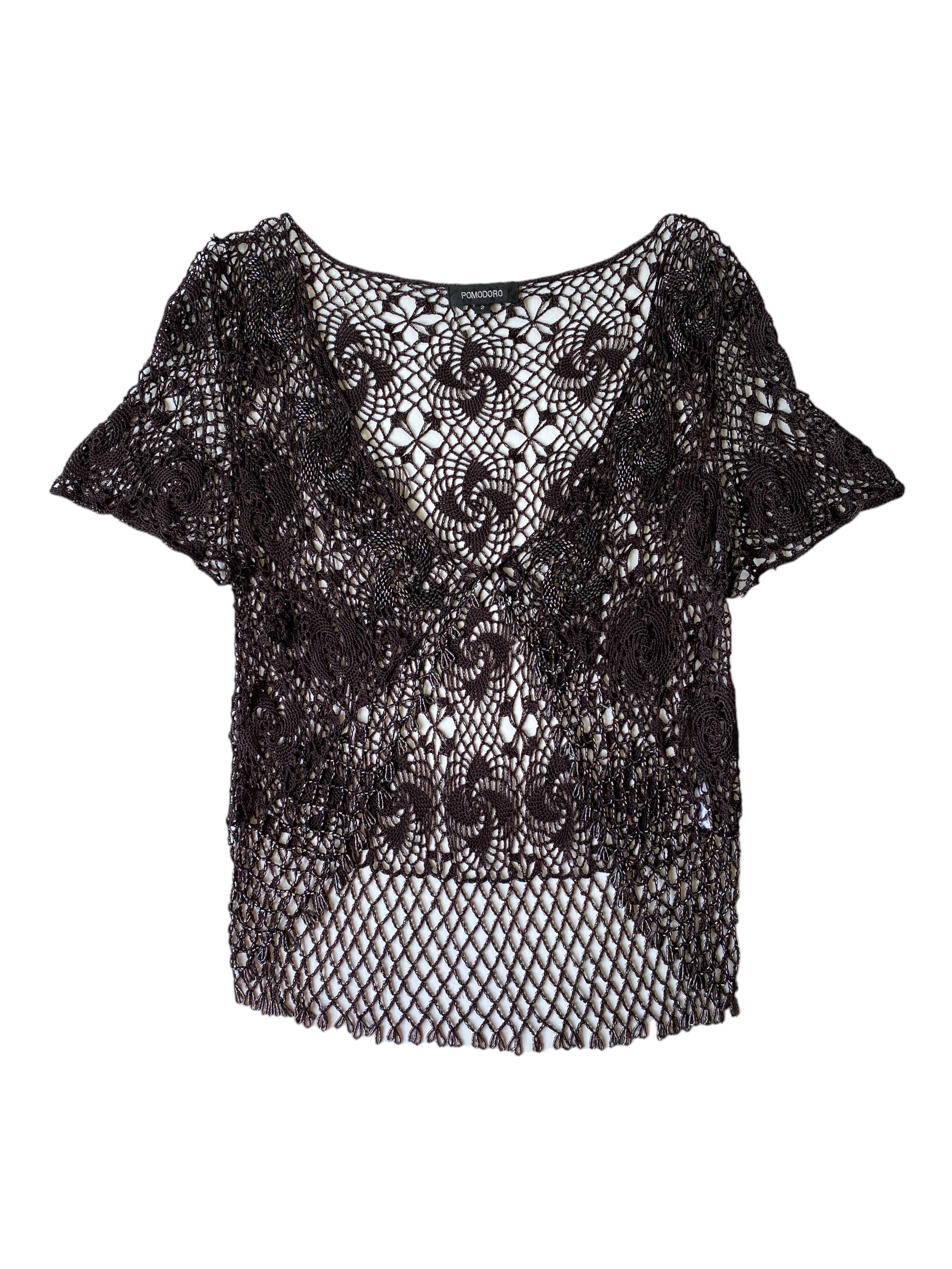 Vintage Women's Vintage Fishnet Crochet Top 2/M Size M / US 6-8 / IT 42-44 - 1 Thumbnail