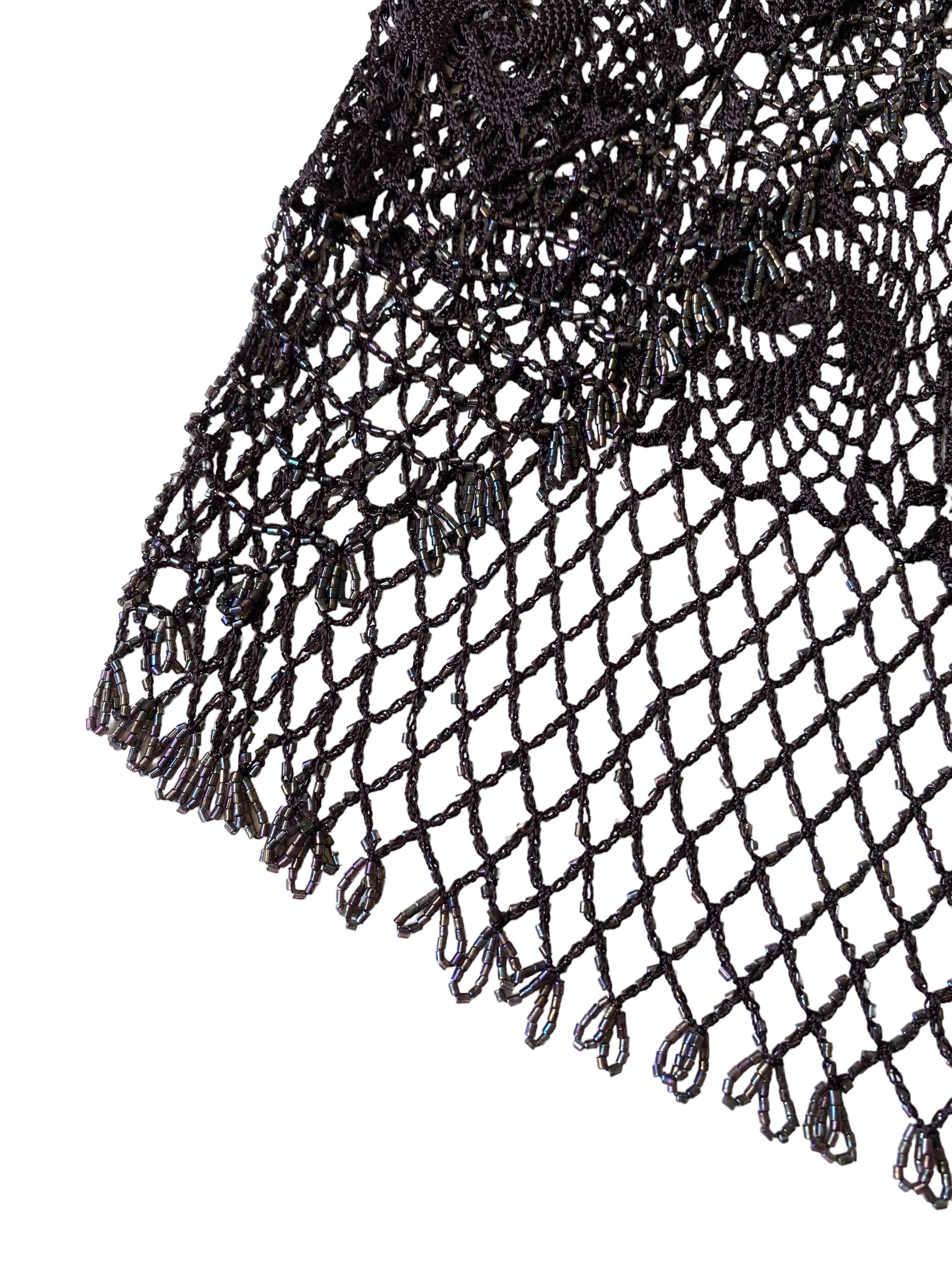 Vintage Women's Vintage Fishnet Crochet Top 2/M Size M / US 6-8 / IT 42-44 - 3 Thumbnail