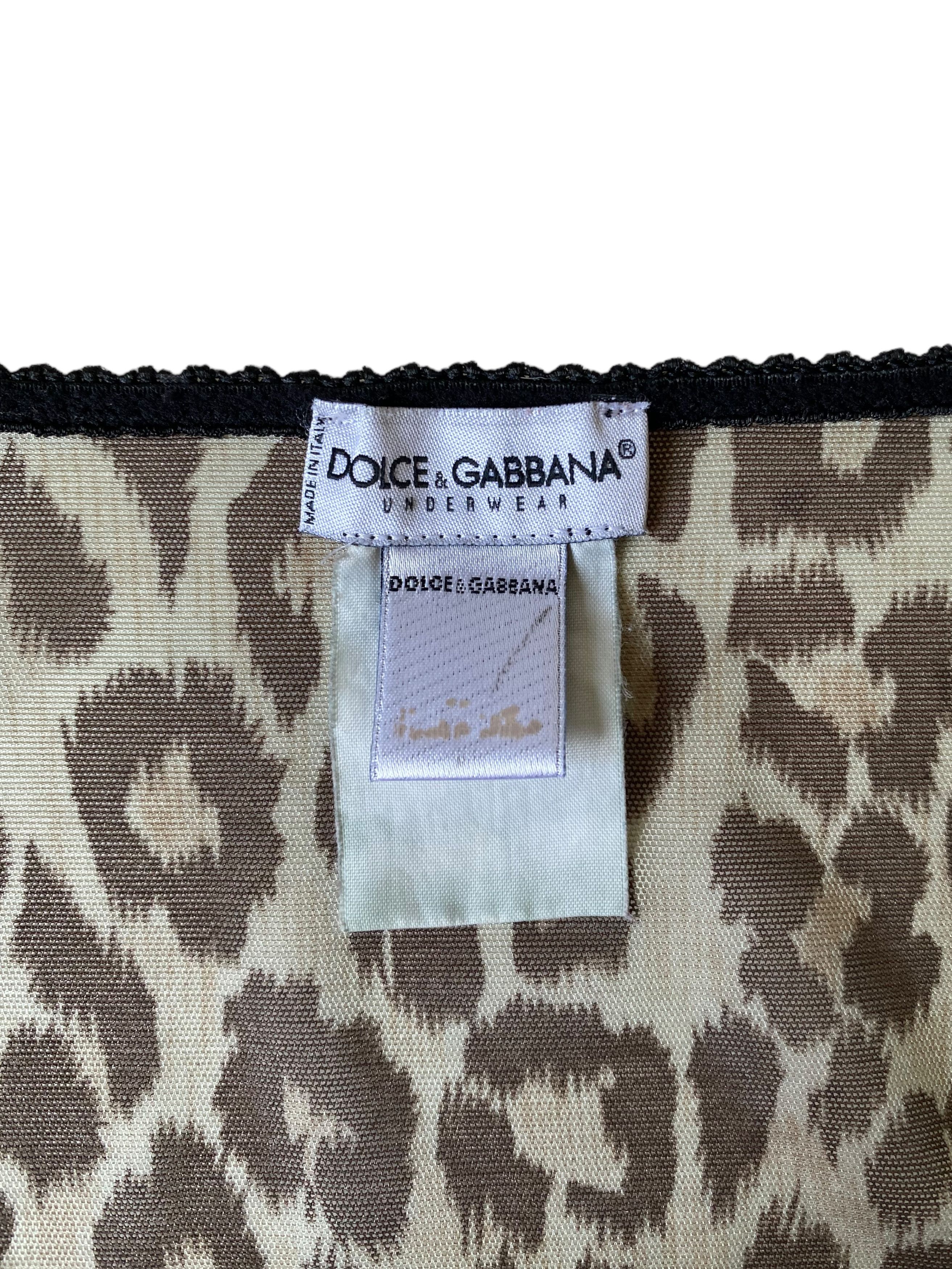 Beauty Beast × Dolce & Gabbana × Vintage Vintage y2k Dolce & Gabbana Mesh Animal Leopard Print Top Size XS / US 0-2 / IT 36-38 - 3 Thumbnail