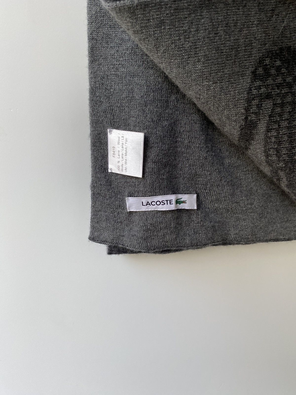 Lacoste 🇫🇷 Lacoste Wool Scarf Luxury Size ONE SIZE - 4 Thumbnail