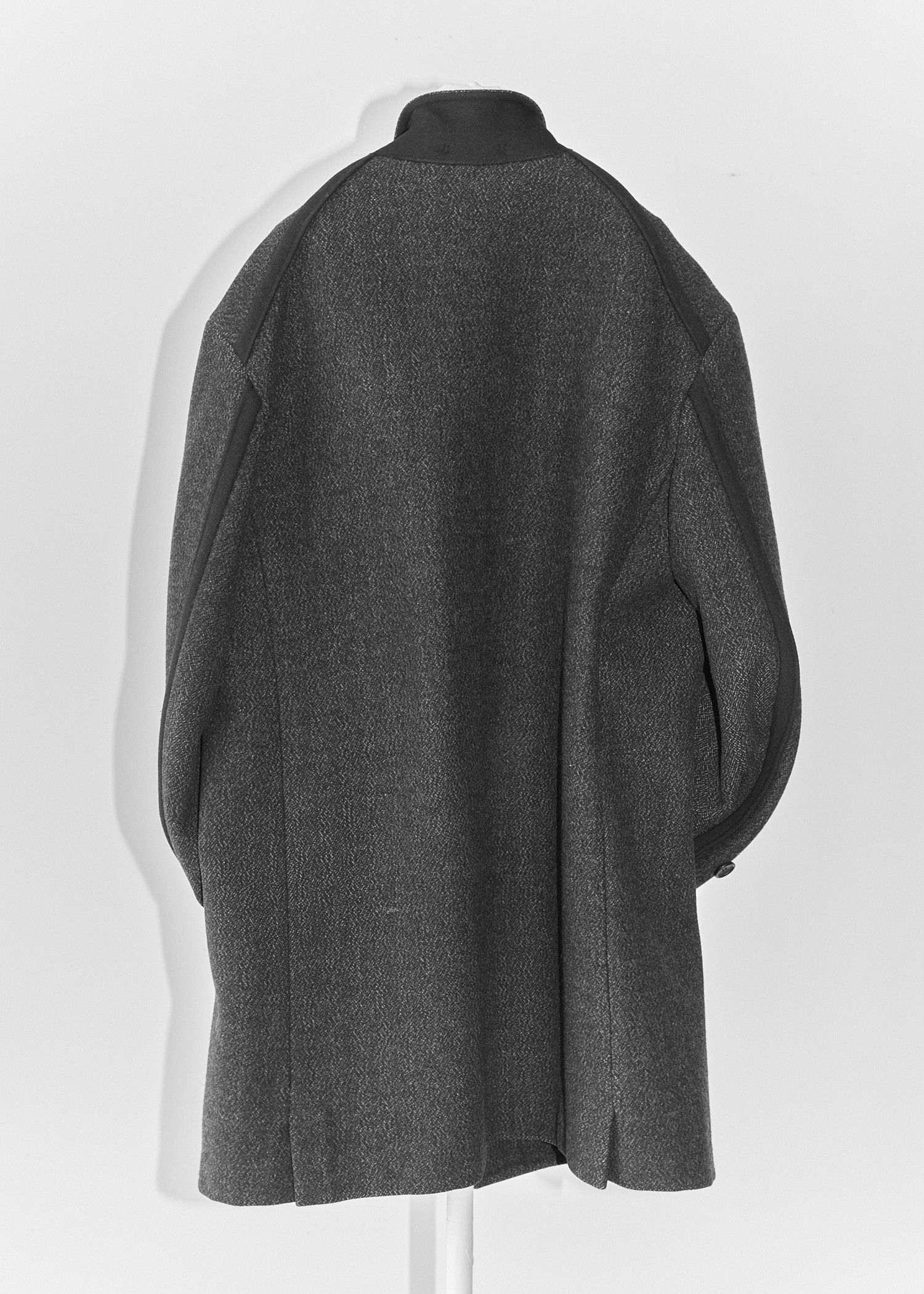 image of Comme Des Garcons x Comme Des Garcons Homme Plus 90's Back Detail Wool Coat in Grey (Size Medium)