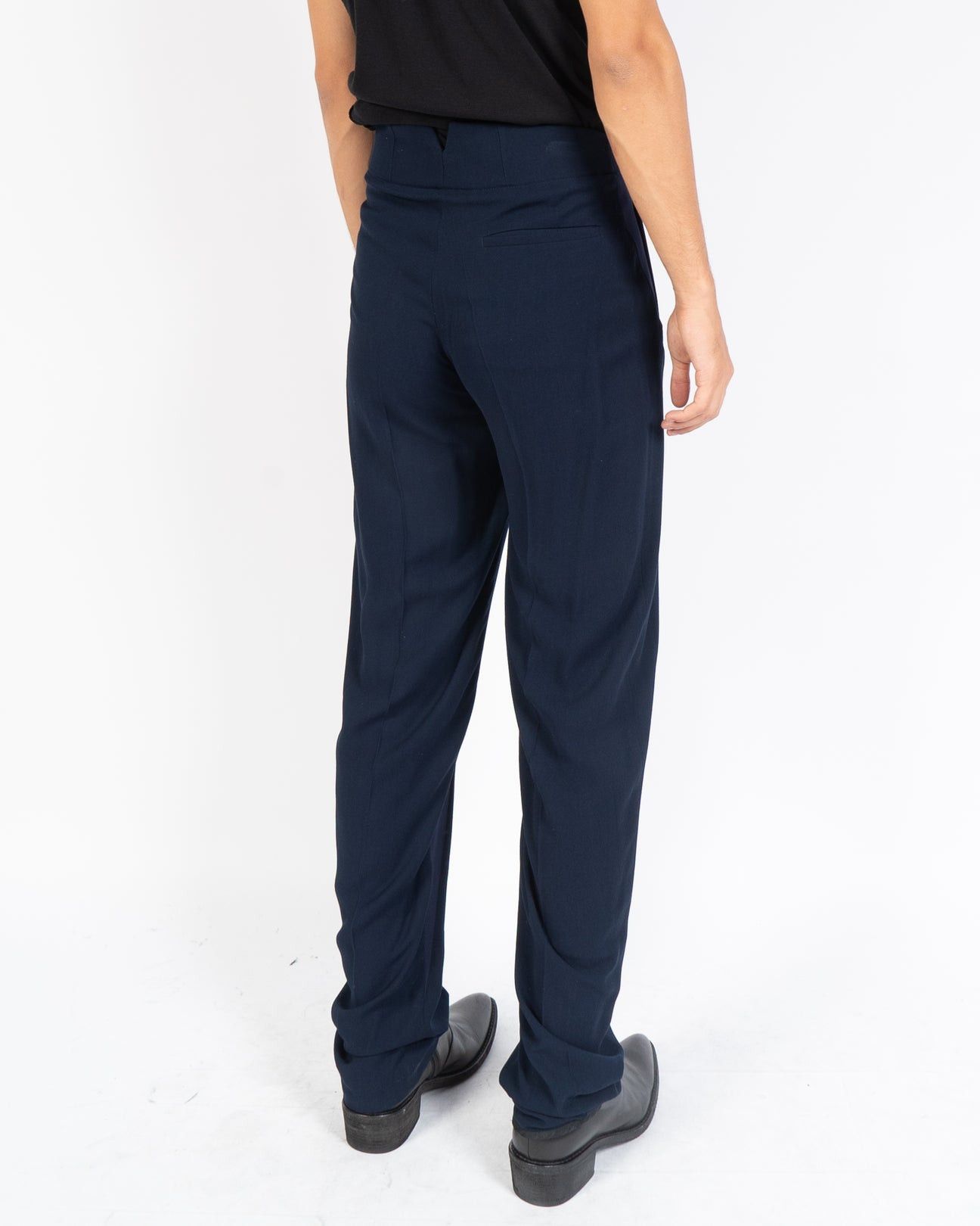Haider Ackermann FW19 Navy & Black Two Tone Trousers Sample Size US 30 / EU 46 - 3 Thumbnail