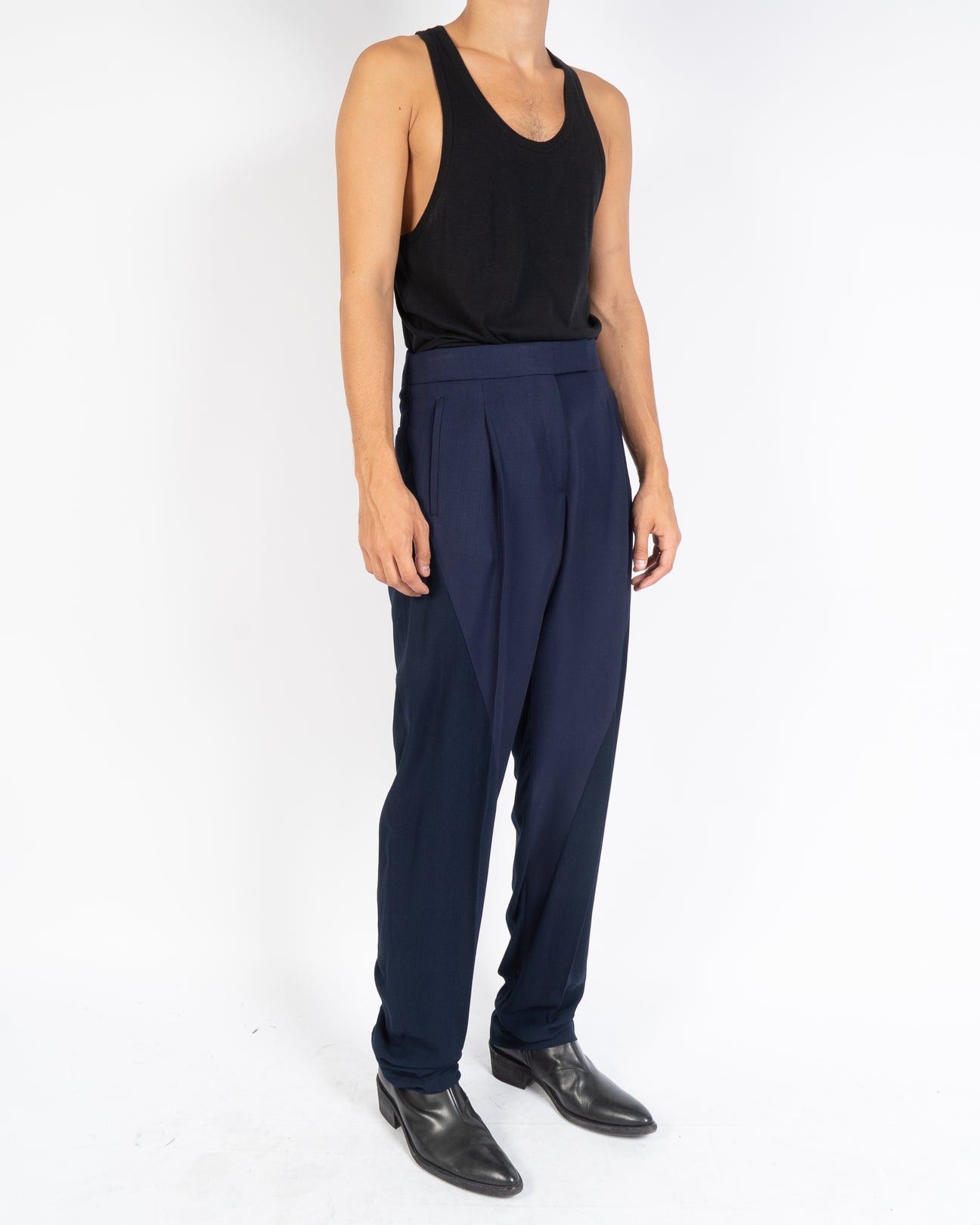 Haider Ackermann FW19 Navy & Black Two Tone Trousers Sample Size US 30 / EU 46 - 2 Thumbnail