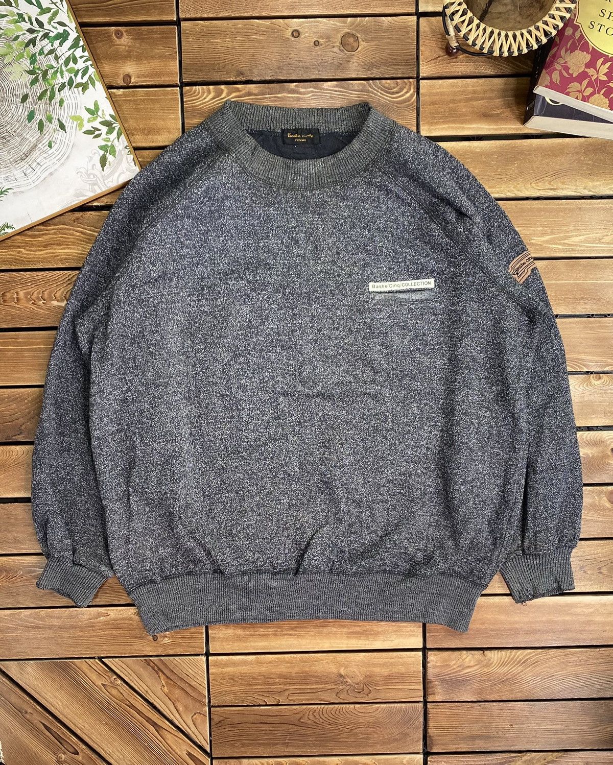 Japanese Brand × Vintage Vintage Bashe Cinq Collection Sweatshirt Long Sleeve Size L Size US L / EU 52-54 / 3 - 2 Thumbnail