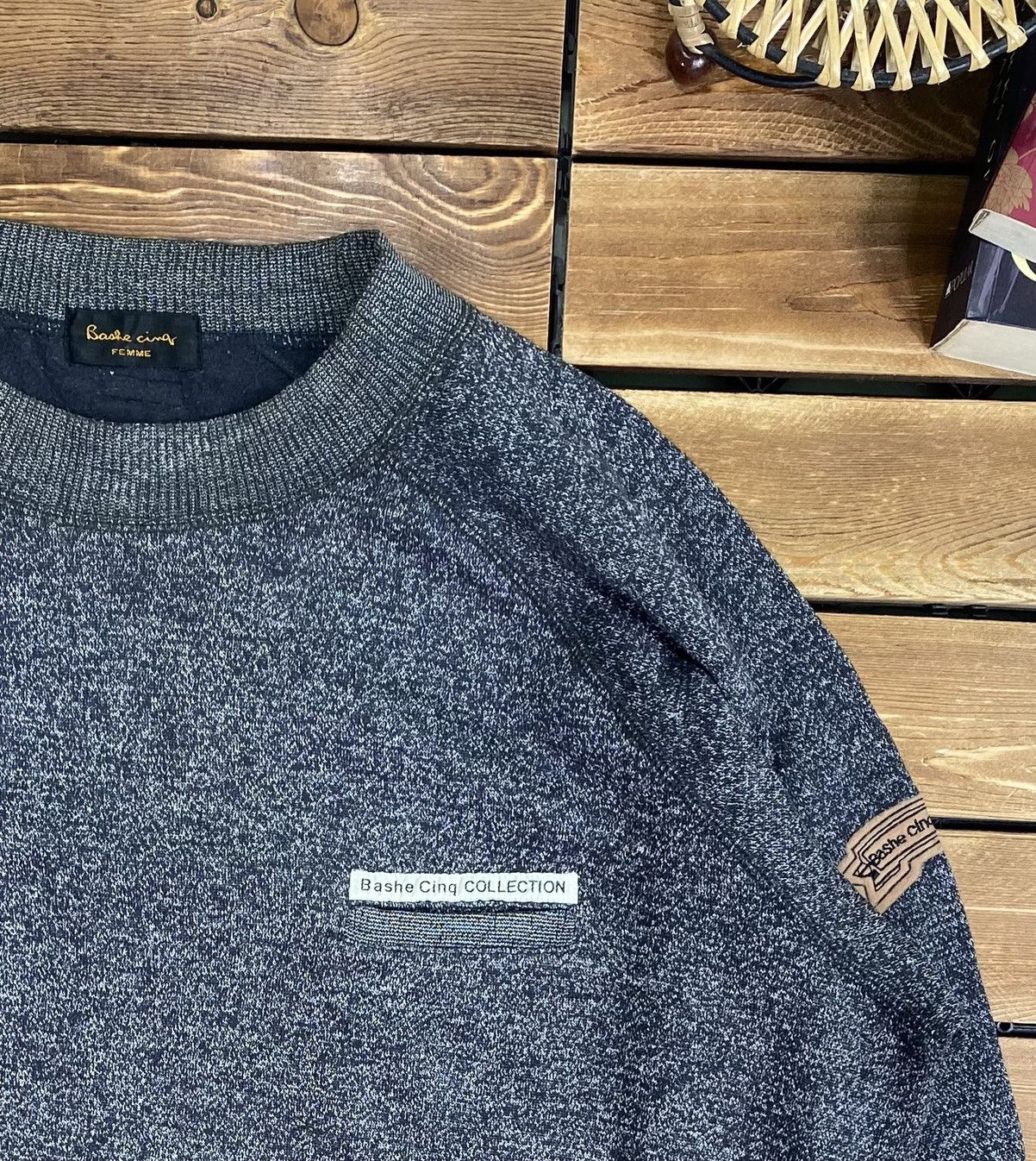 Japanese Brand × Vintage Vintage Bashe Cinq Collection Sweatshirt Long Sleeve Size L Size US L / EU 52-54 / 3 - 5 Thumbnail
