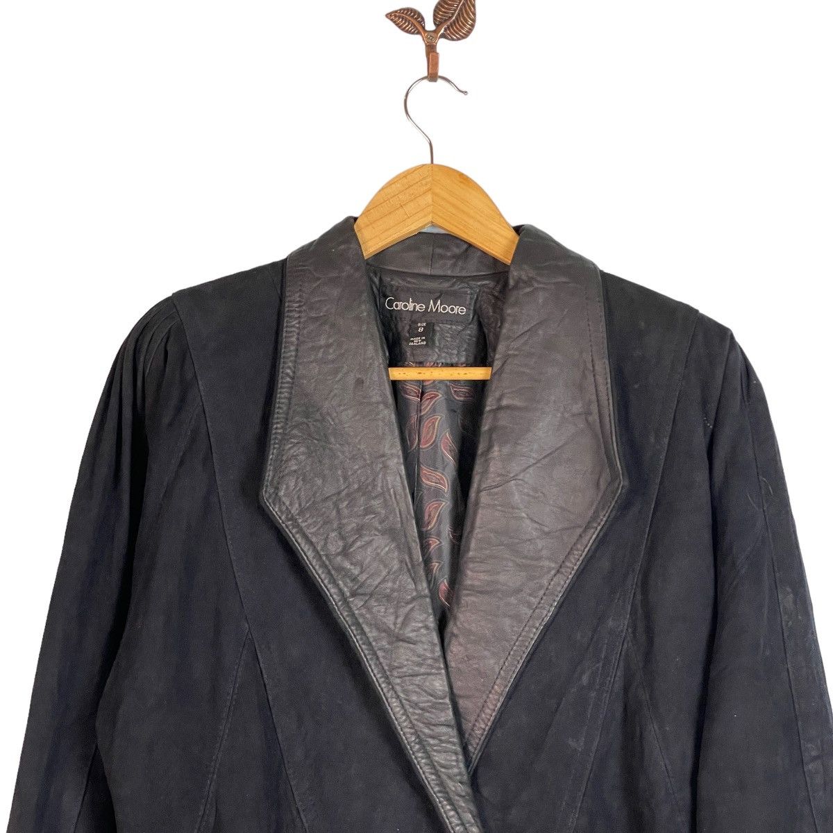 Genuine Leather Caroline Moore Lambskin Leather Hand Cut Jacket Size M / US 6-8 / IT 42-44 - 3 Thumbnail