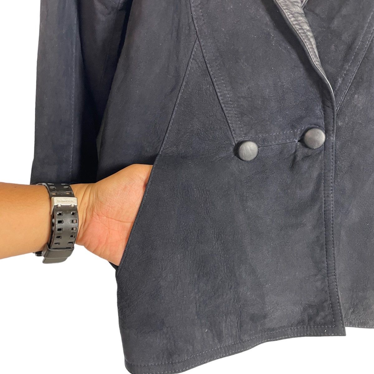 Genuine Leather Caroline Moore Lambskin Leather Hand Cut Jacket Size M / US 6-8 / IT 42-44 - 7 Thumbnail